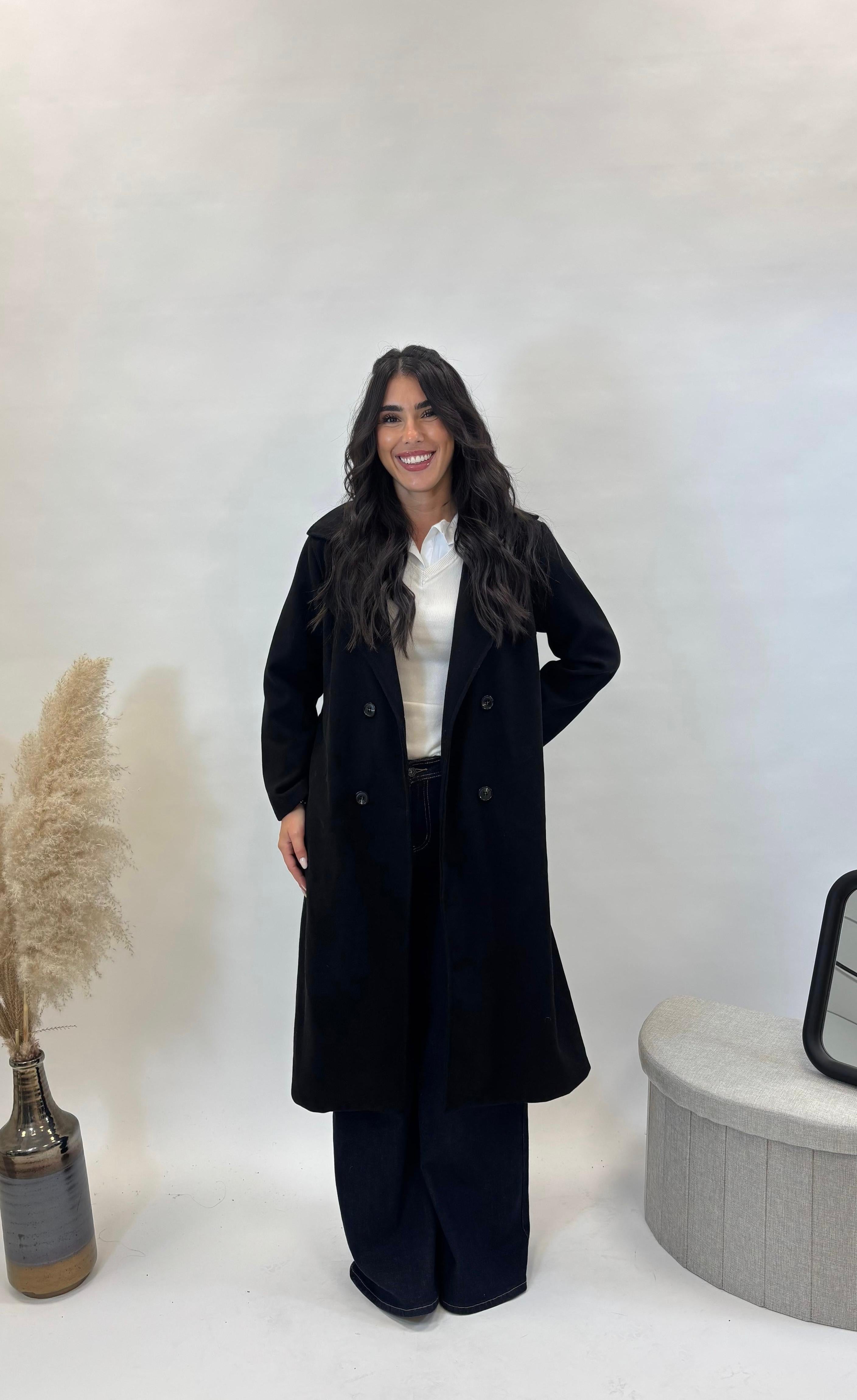 Coat BE YOU con Cinta Nero