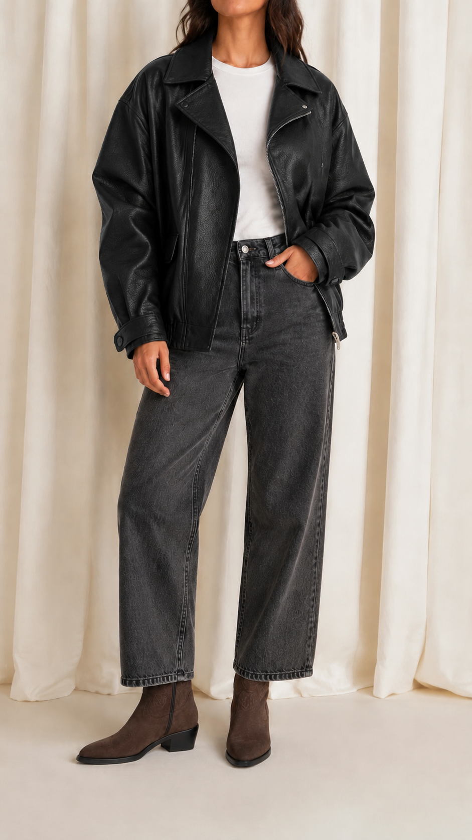 Bomber Over Ecopelle Nero