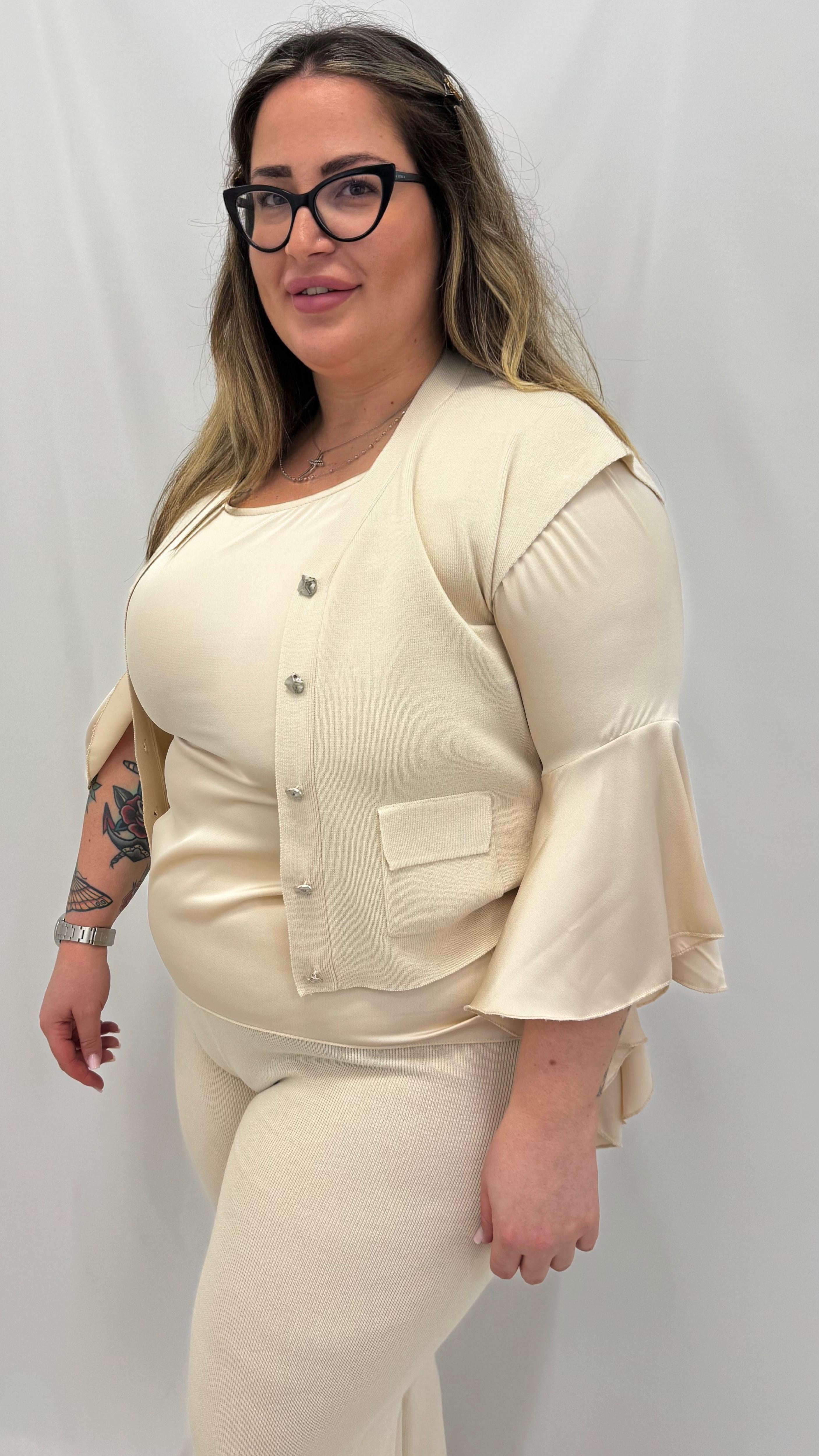 Blusa Raso Manica Gala