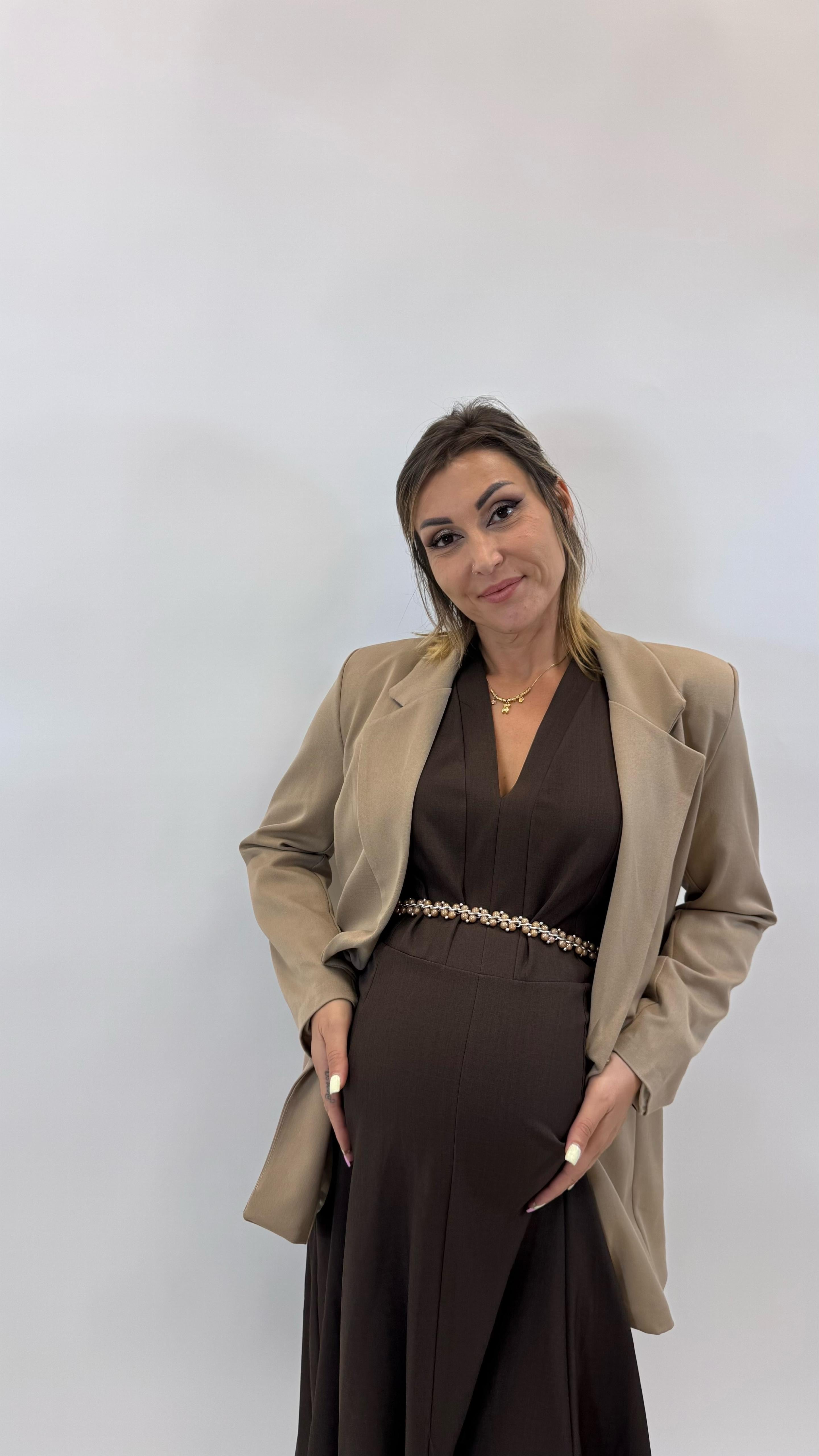 Abito Cioccolato Regular con Cintina