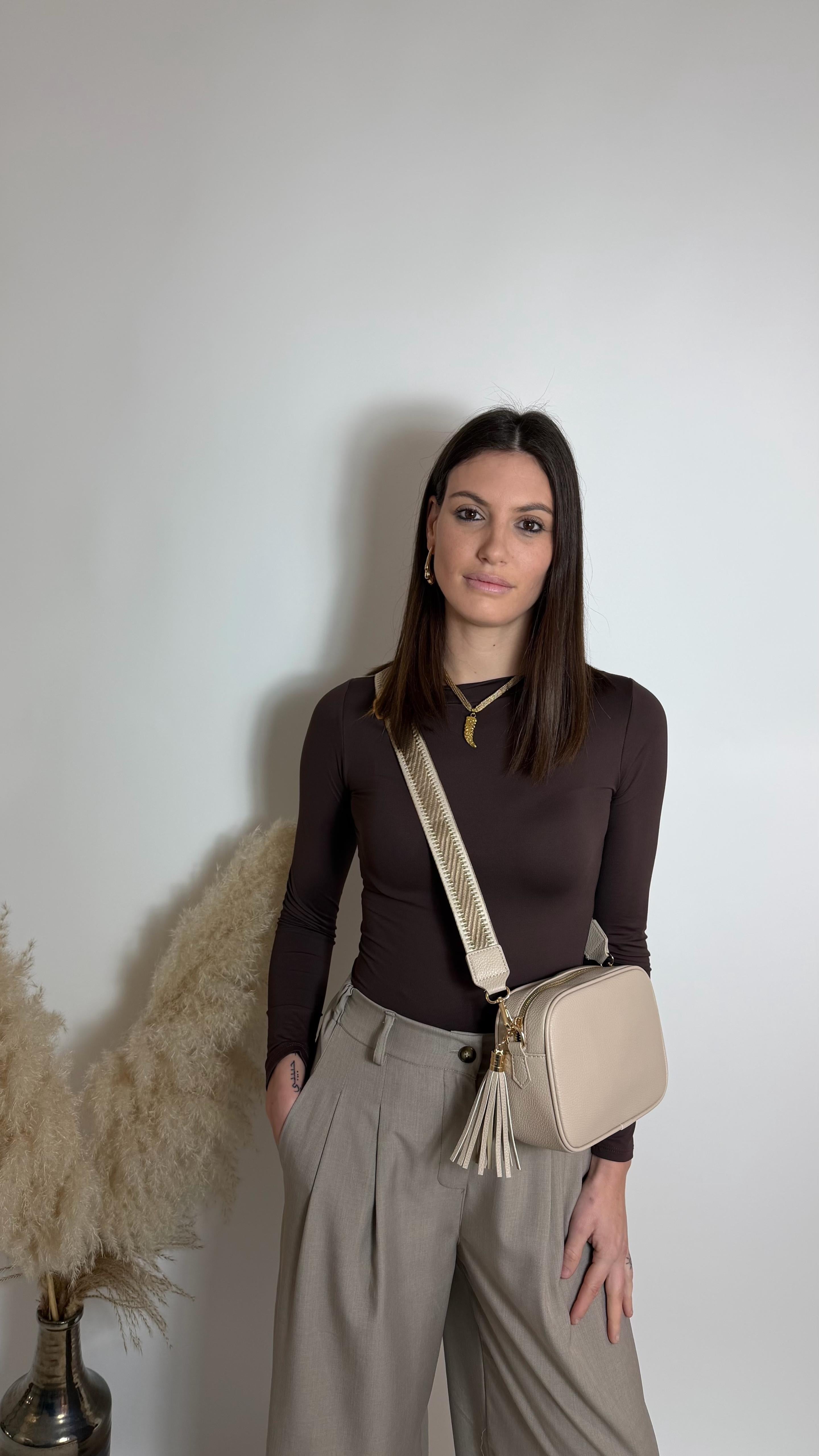 Pantalone Relax Gamba Ampia - Tortora