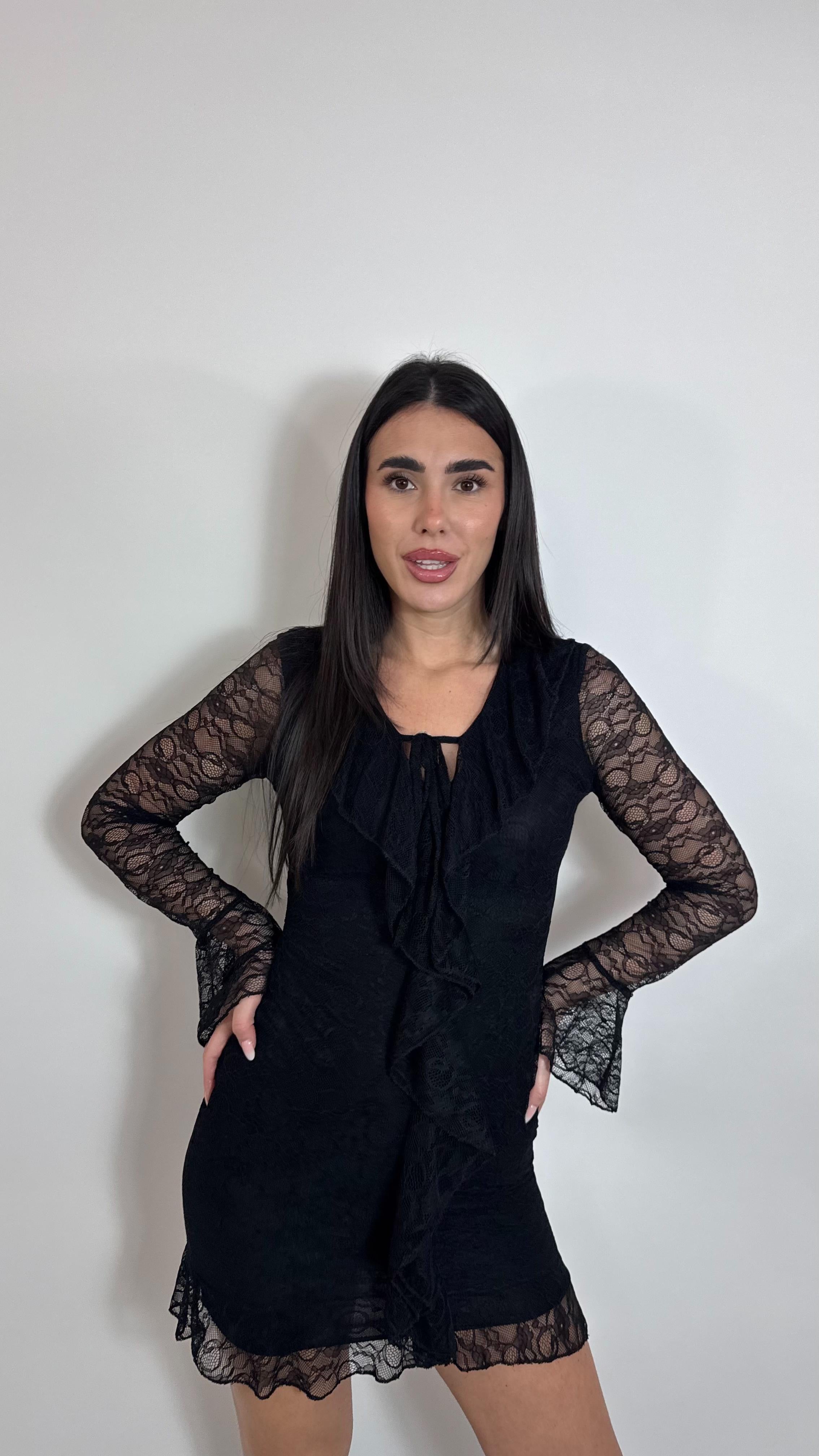 Minidress Lace Romance Nero