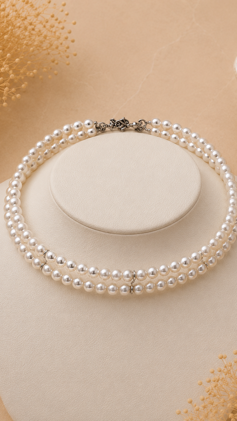 Collier Double Pearl