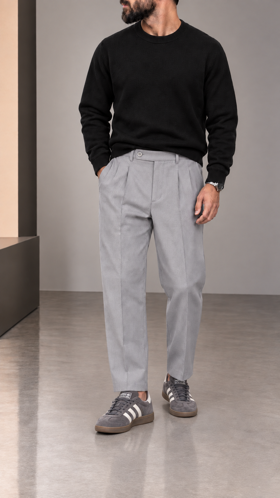 Pantalone Uomo Tailored Relaxed Grigio