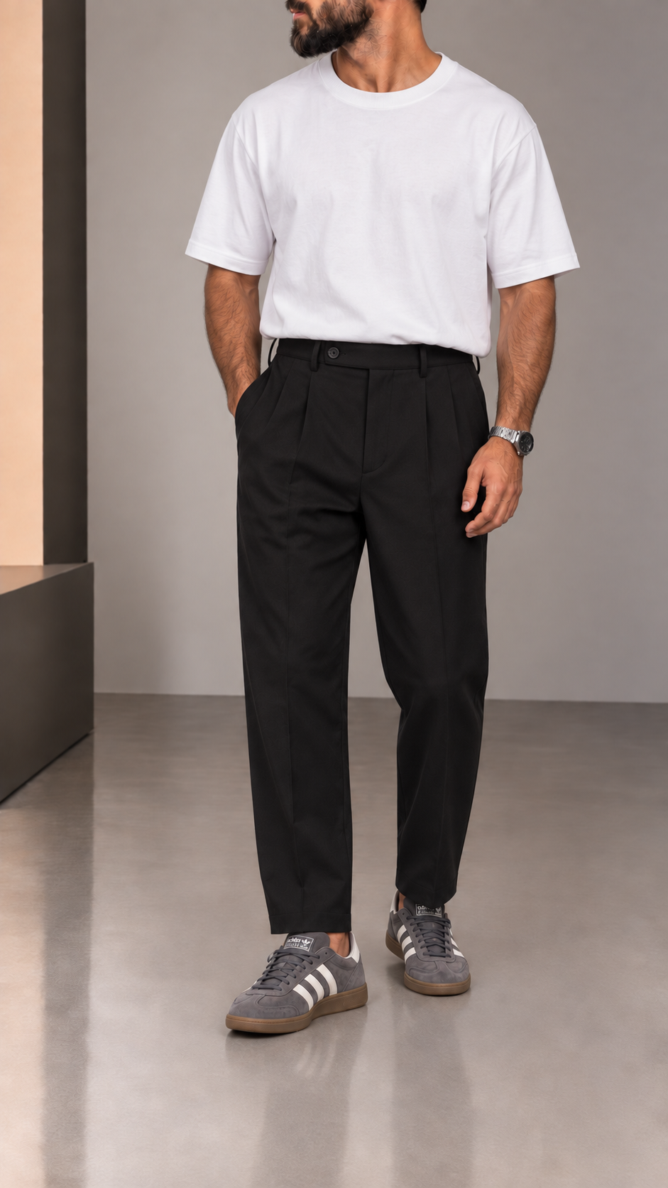 Pantalone Uomo Tailored Relaxed Nero