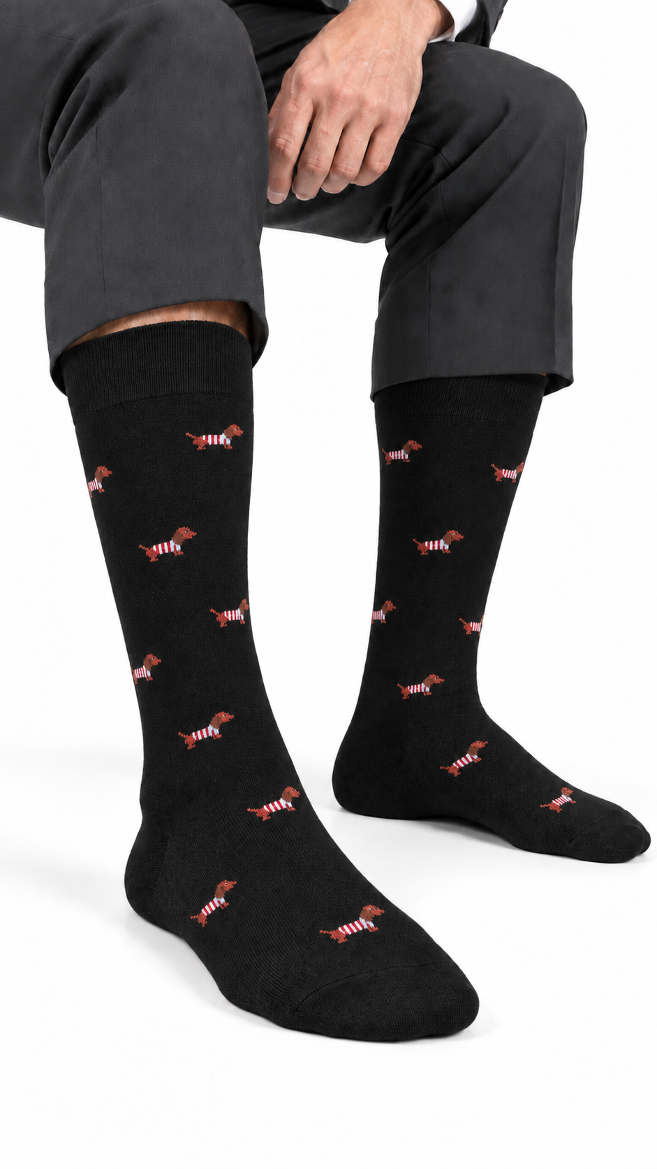 Calza Lunga Uomo Dachshund Nero