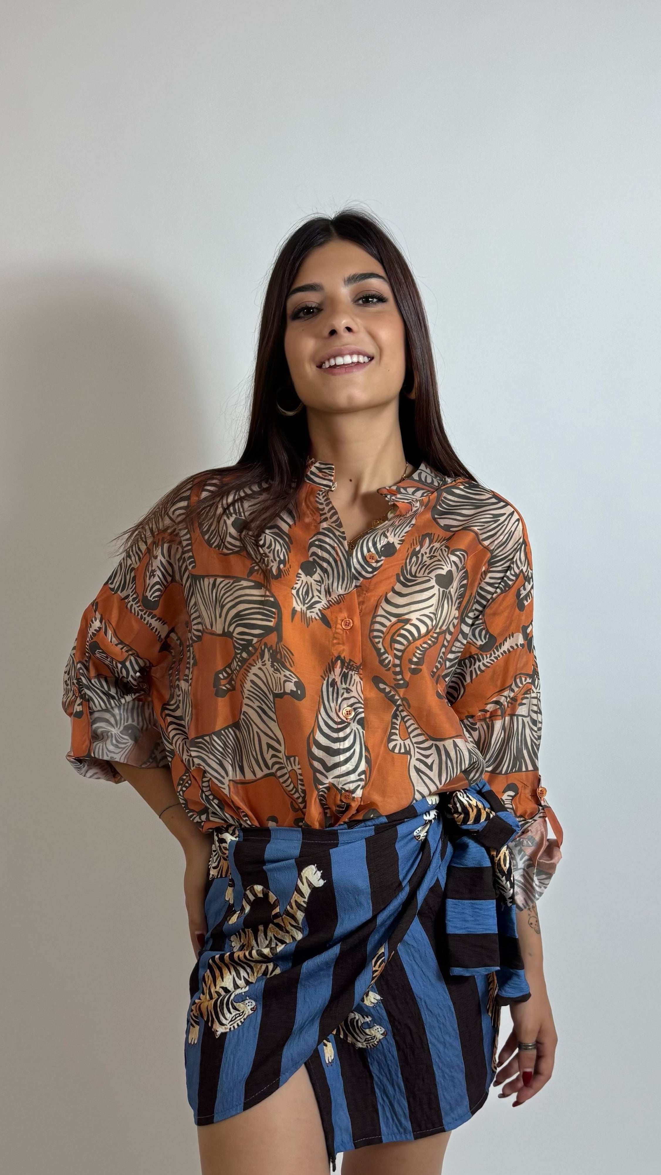 Camicia Soft Zebra Ruggine