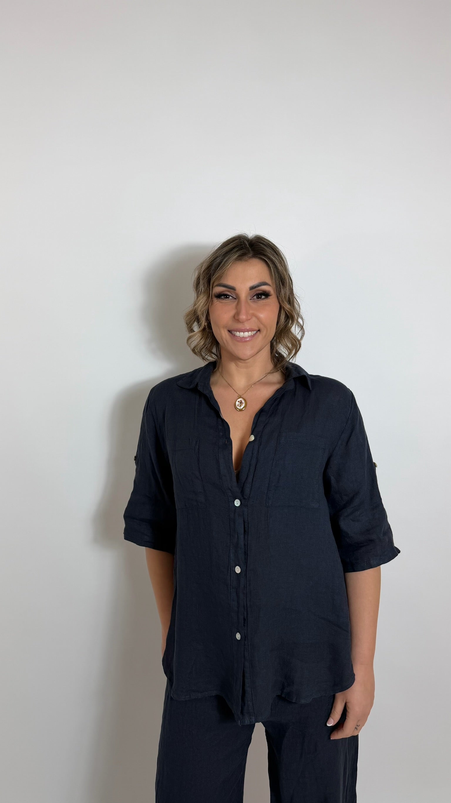 Camicia Lino Blu