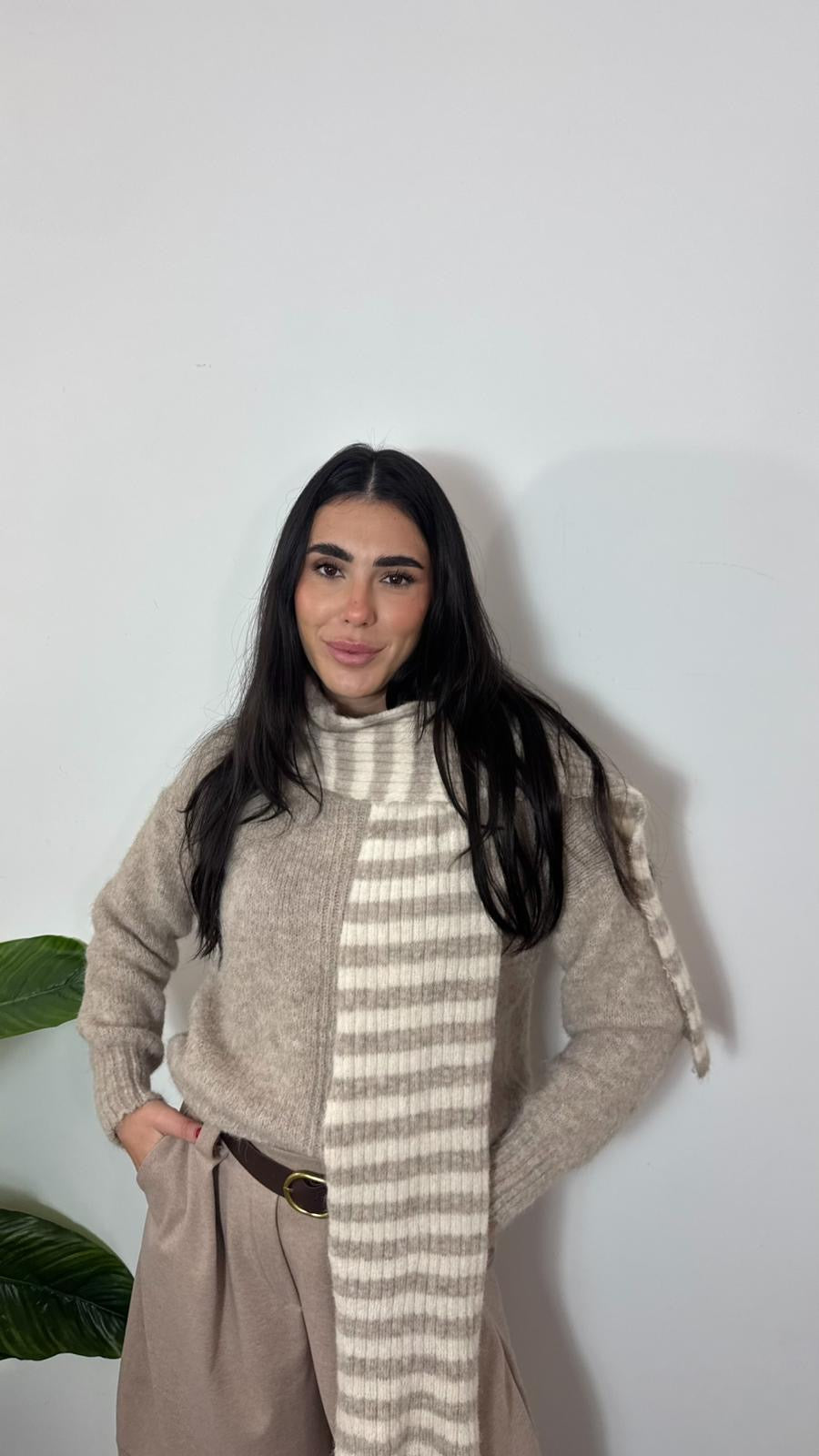 Pull Cozy Scarf Tortora