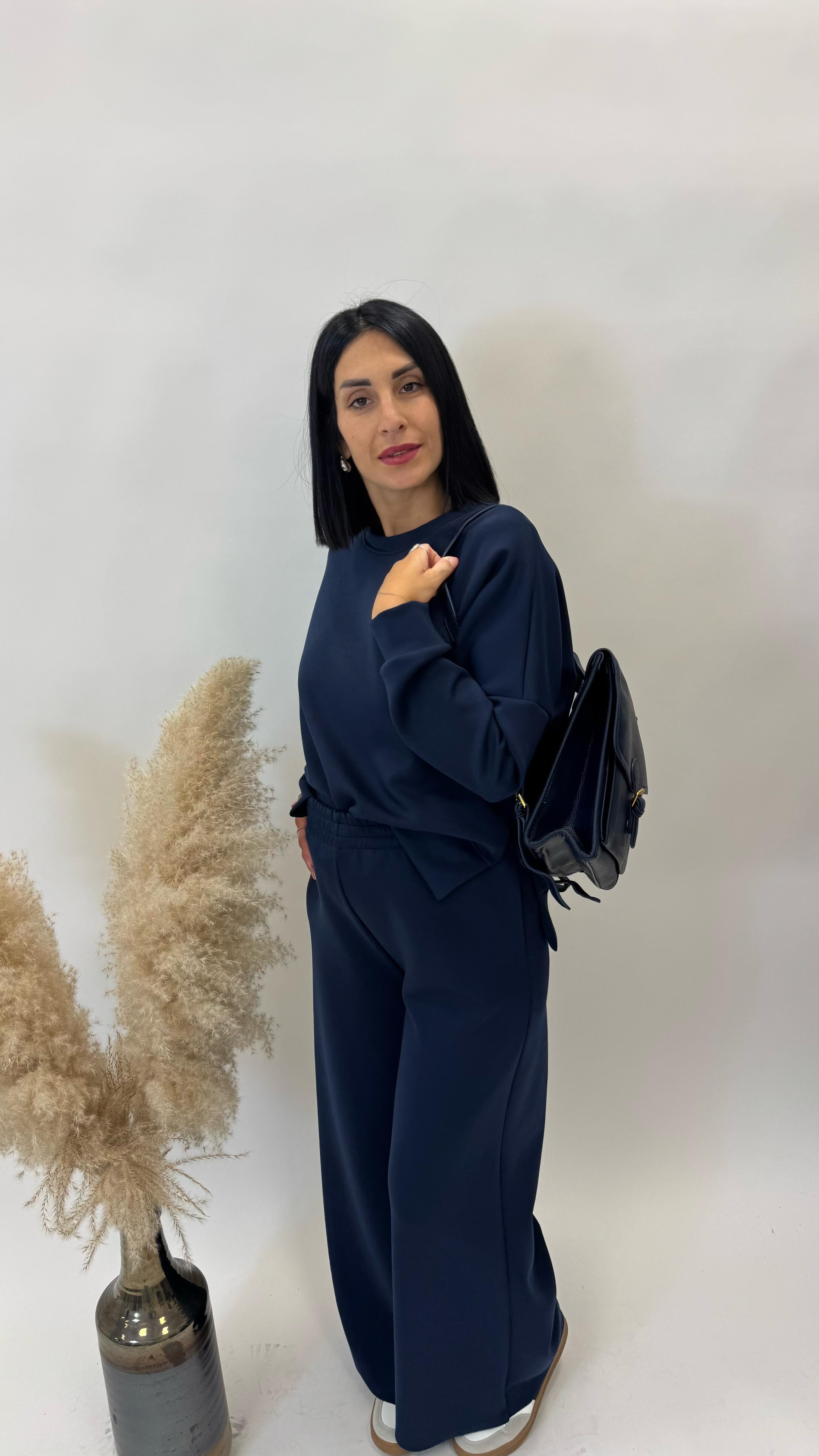 Panta Tuta Flare Blu Notte