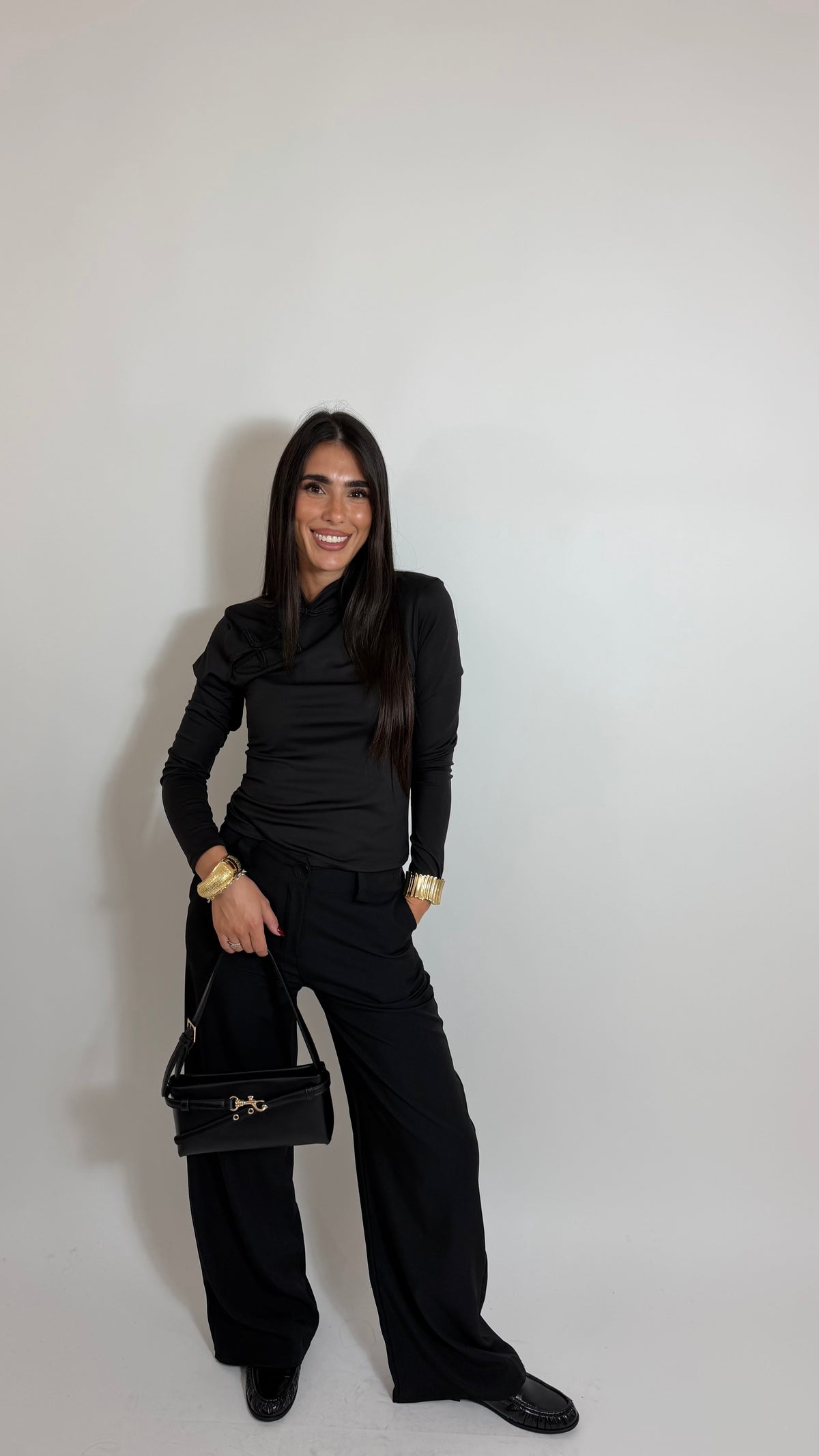 Pantalone Tailored Wide Leg Nero