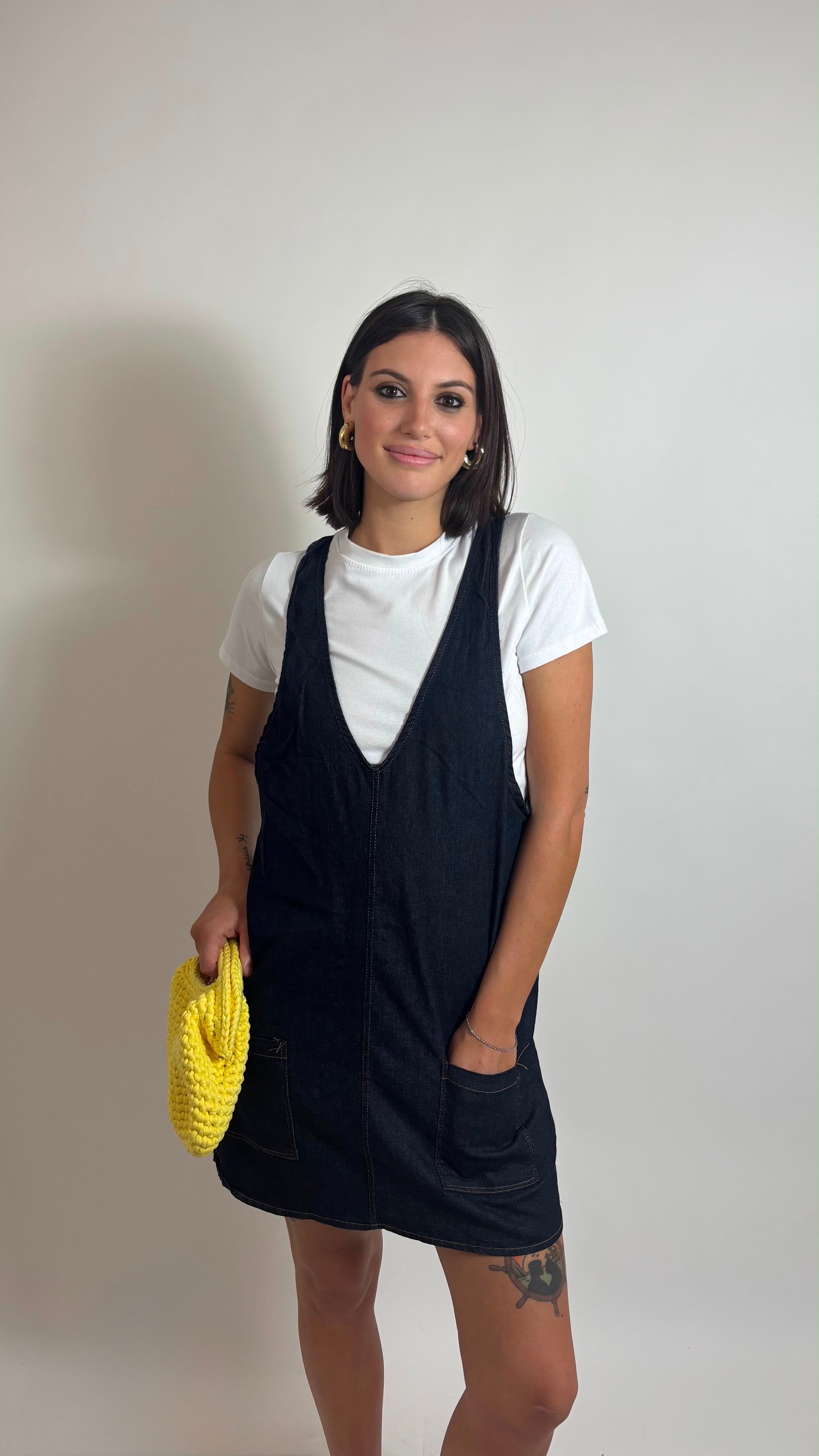 Mini Dress Salopette Denim