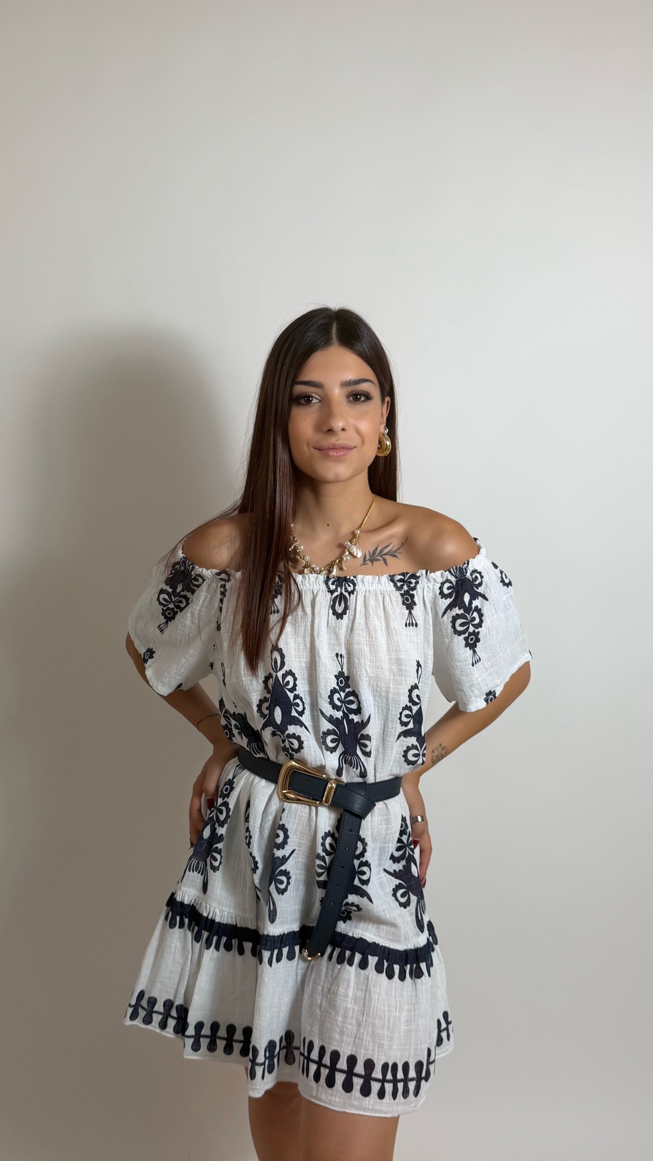 Abito Ibiza Folk Bianco