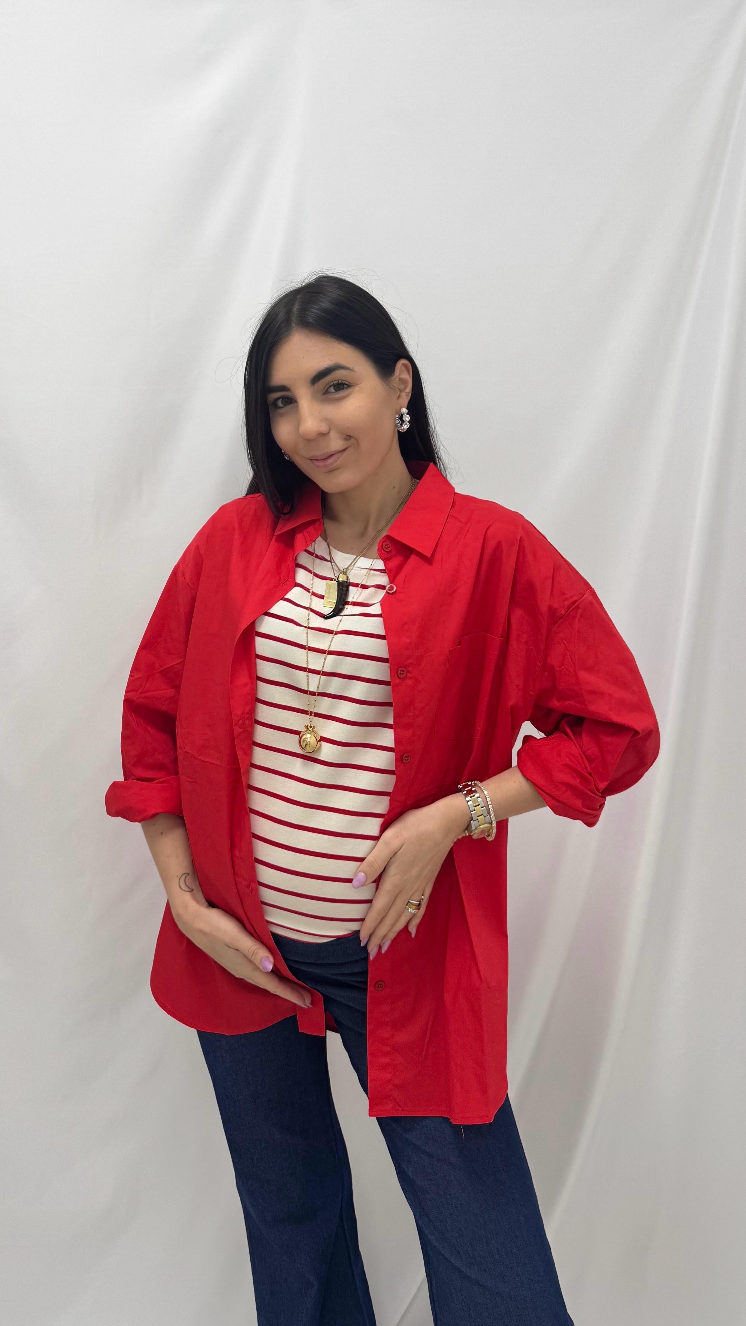 Camicia Over Rossa