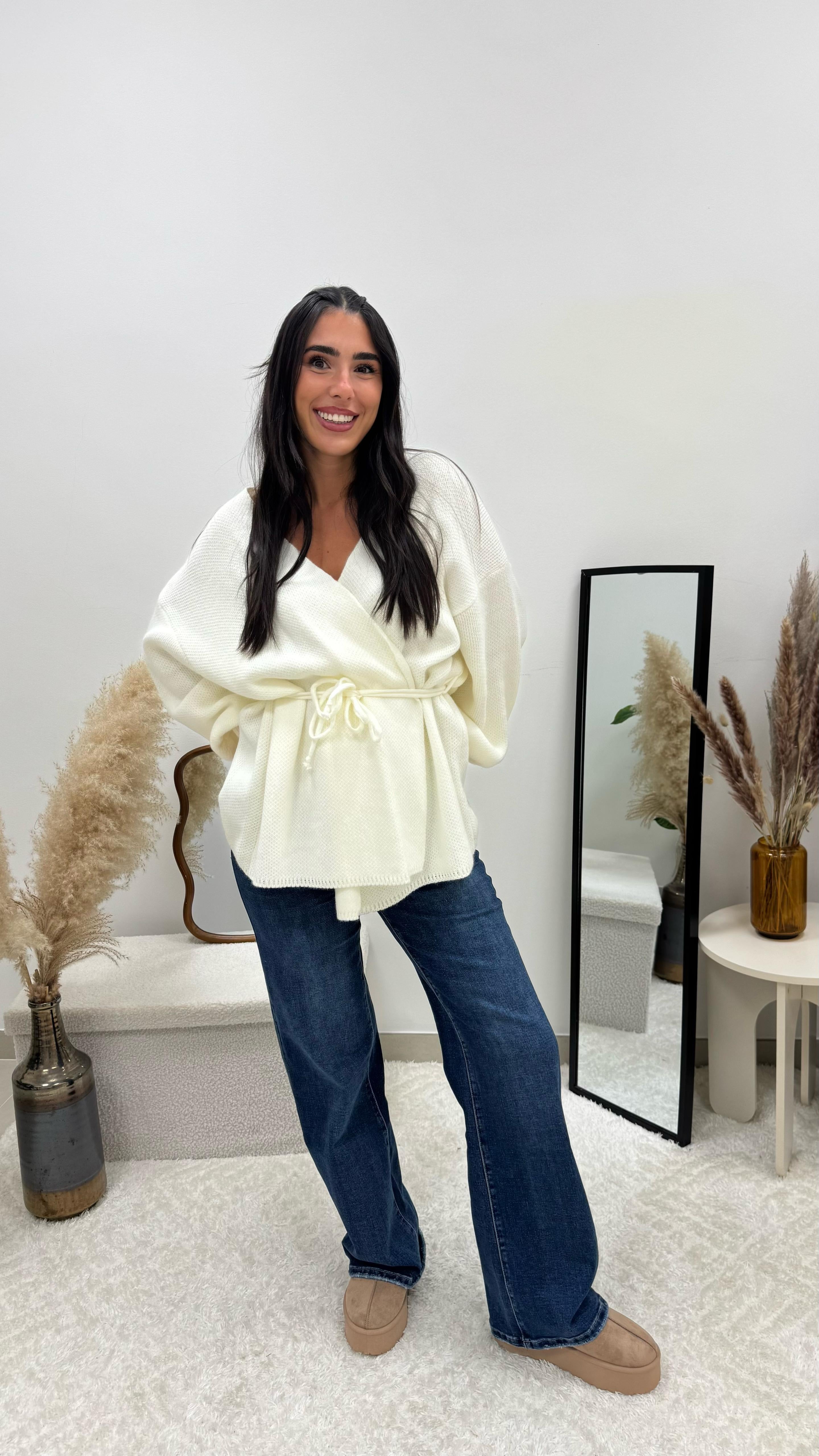 Cardigan Incrociatina Bianco
