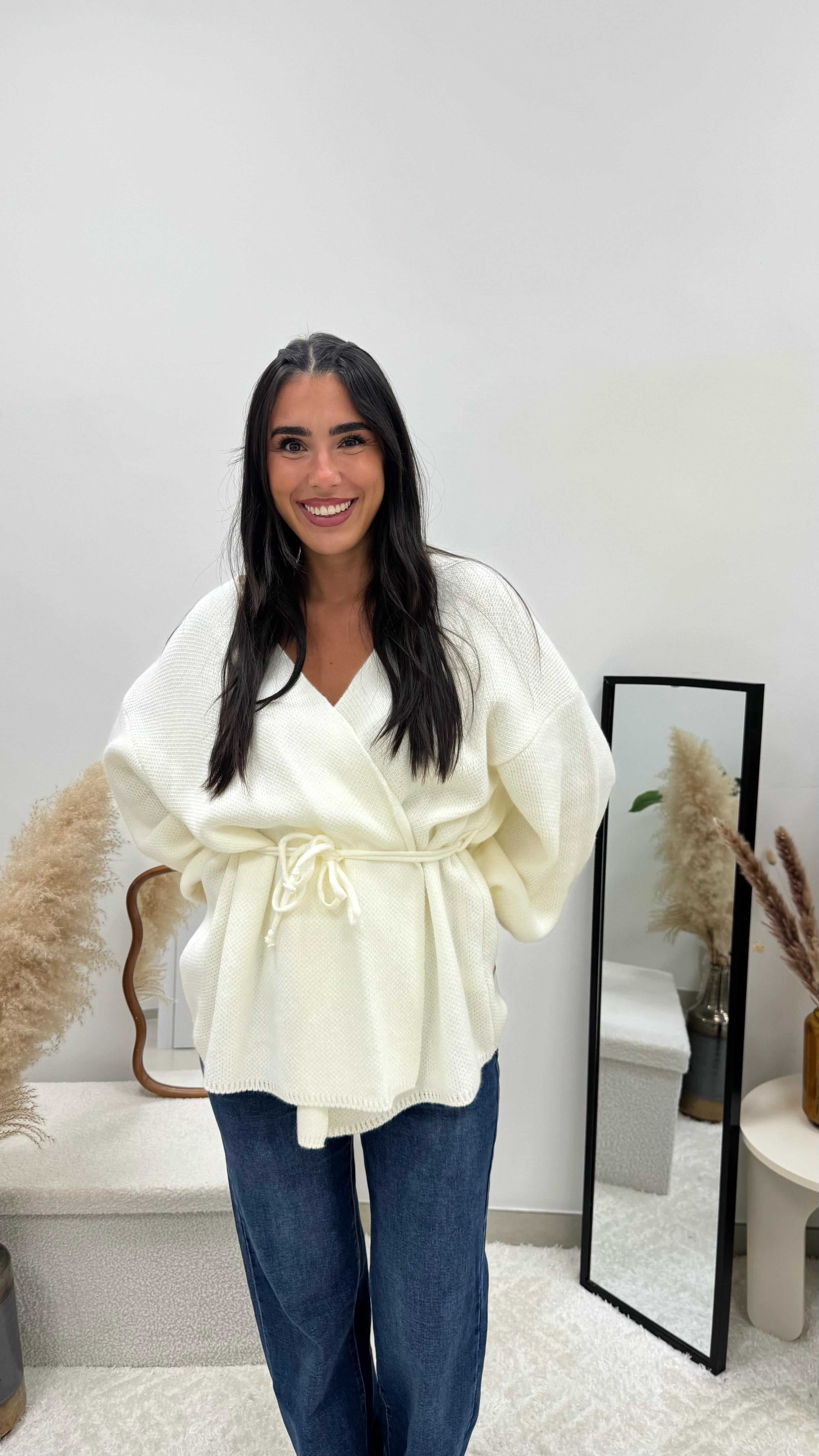 Cardigan Incrociatina Bianco