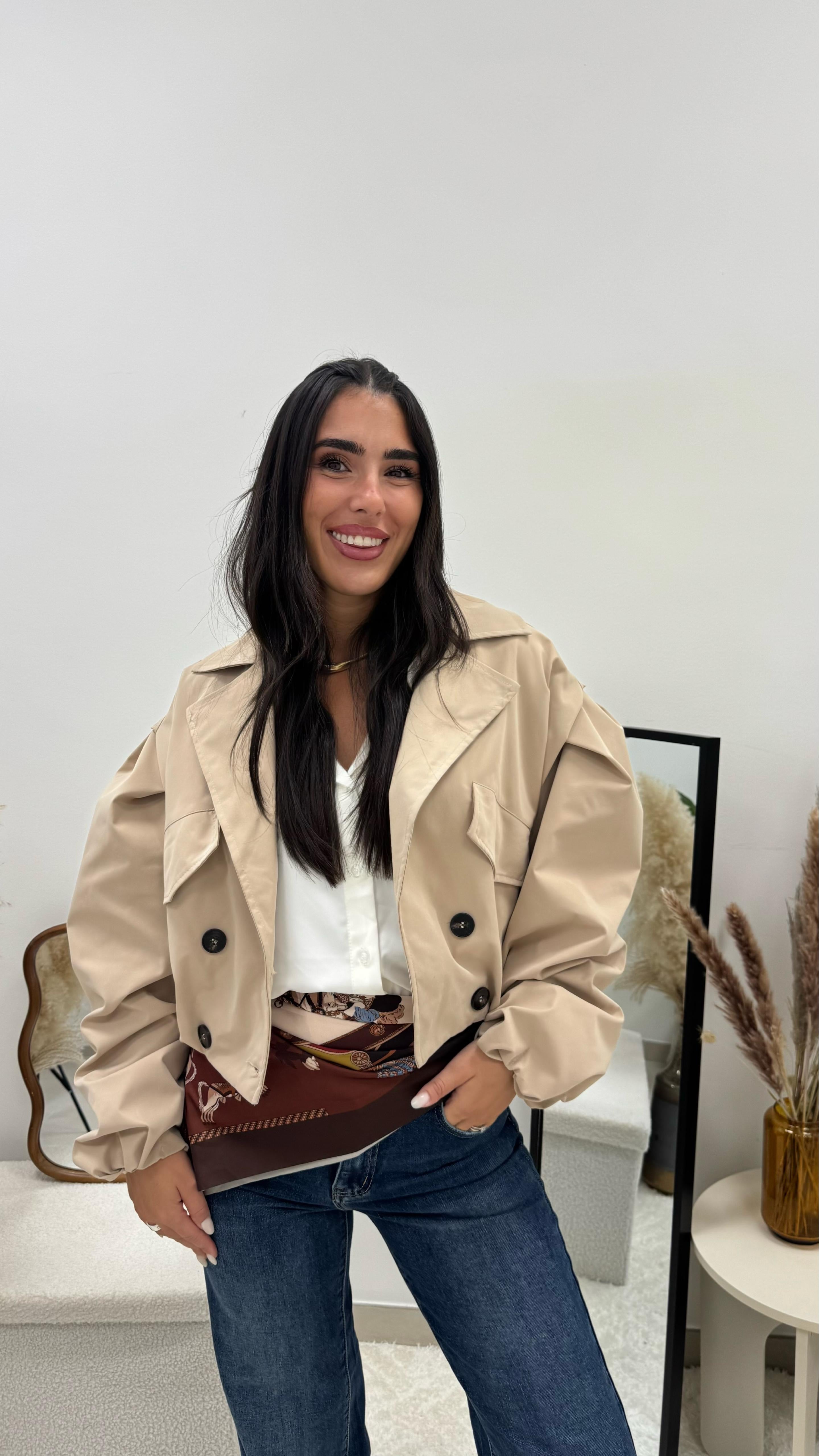 Mini Bomber Trench Nude