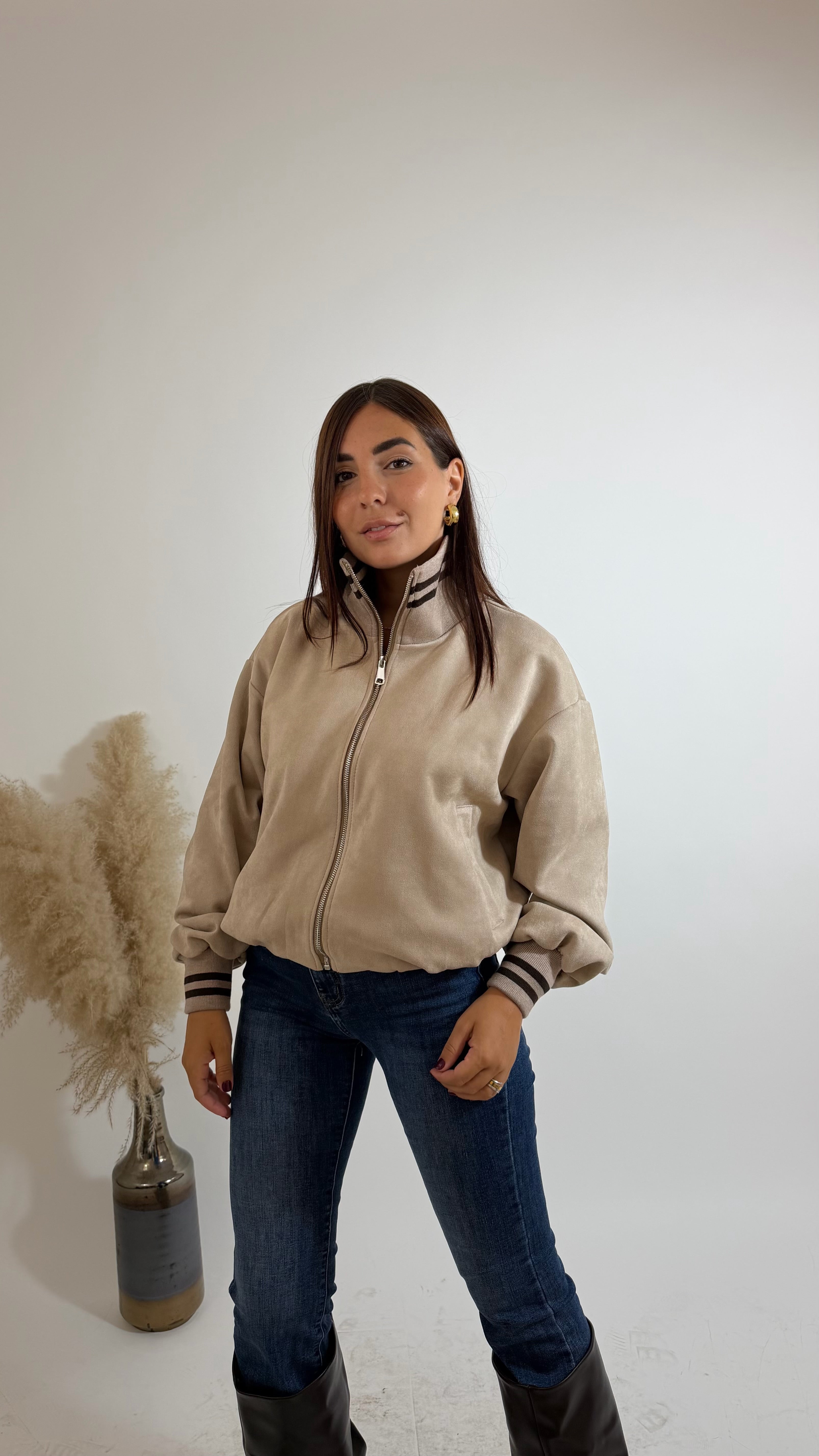 Bomber Suede College Burro