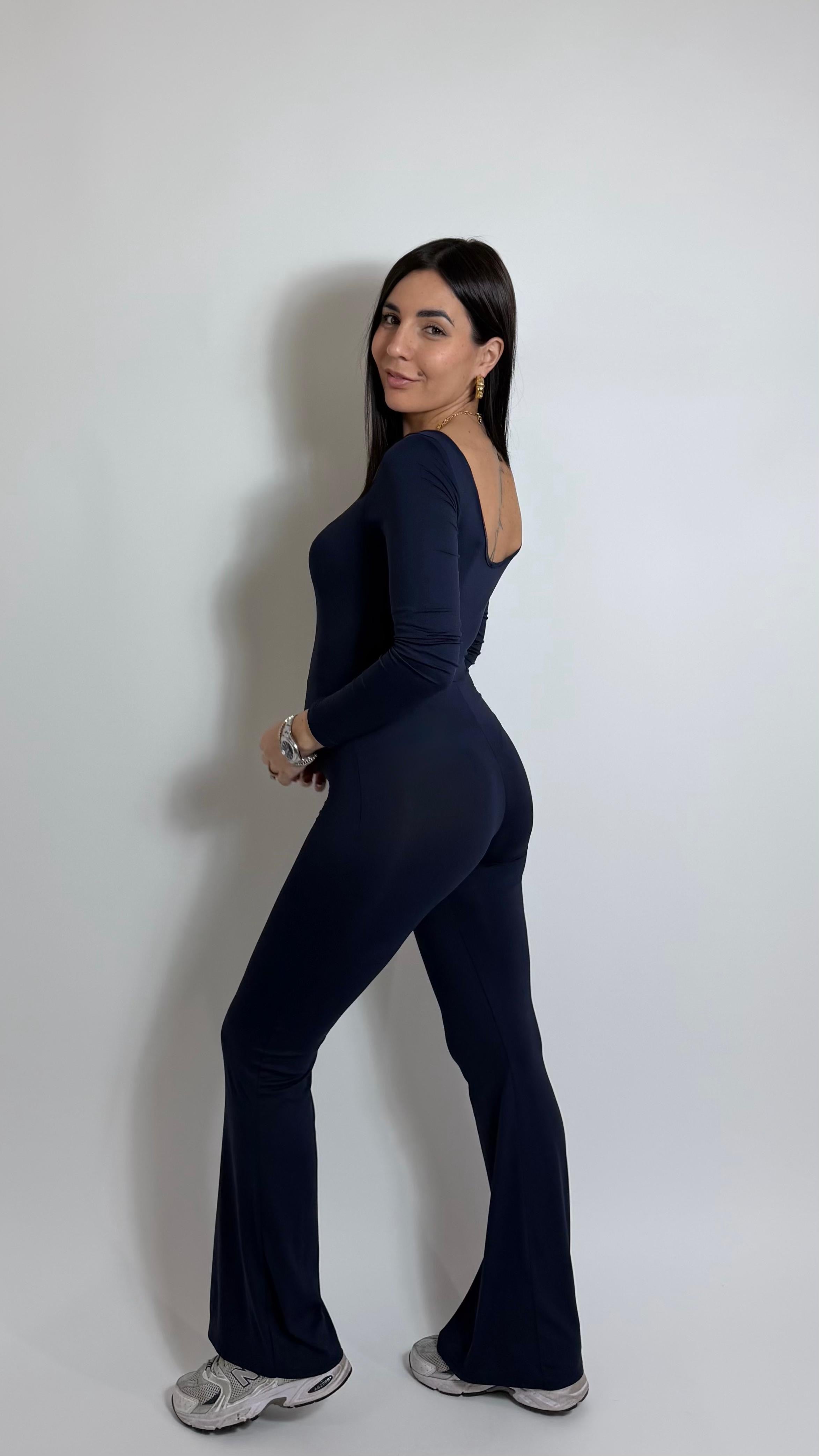 Jumpsuit Second Skin - Flare / Blu Notte