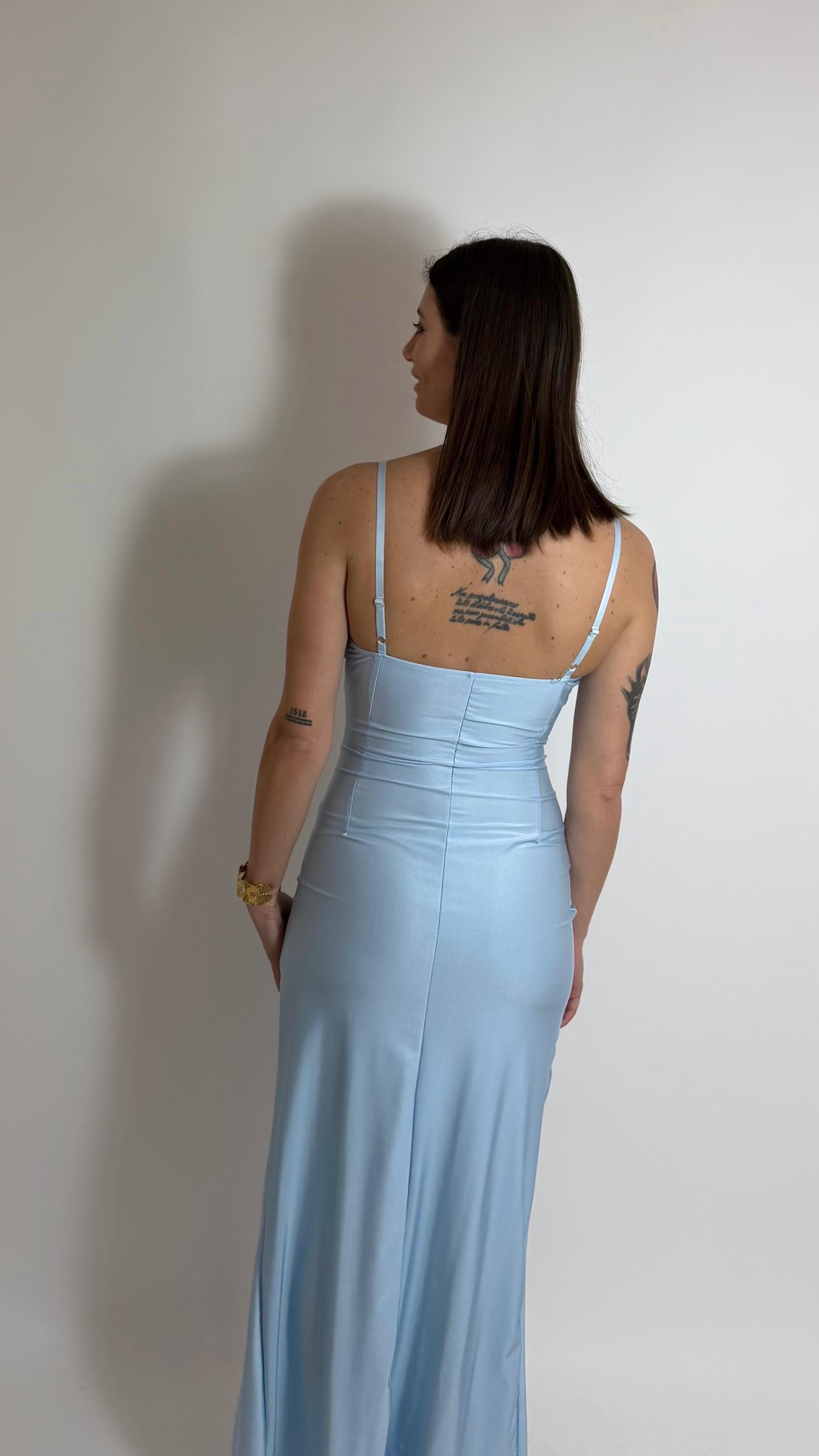 Abito Draped - Celeste