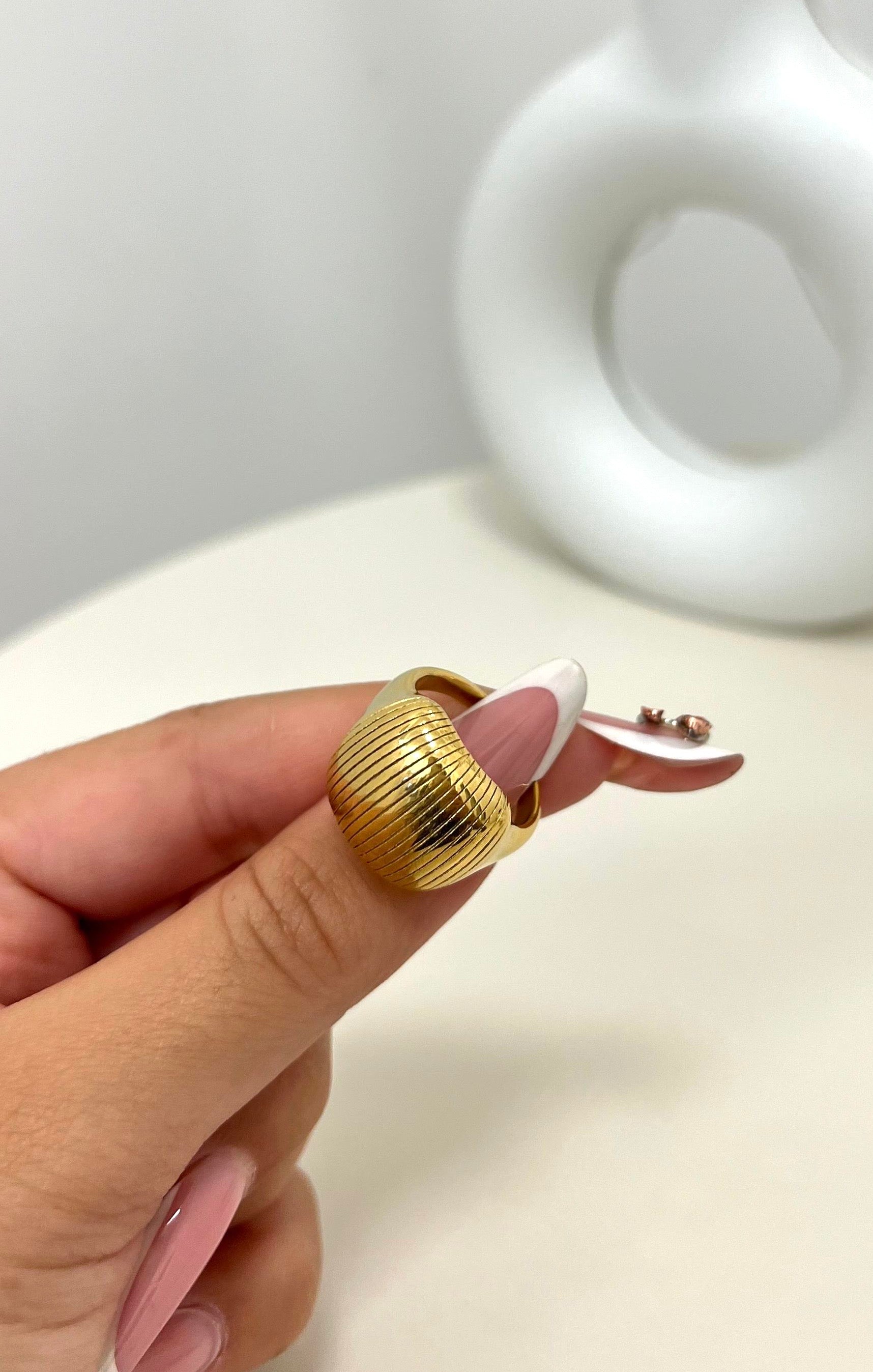 Anello Stripes Gold