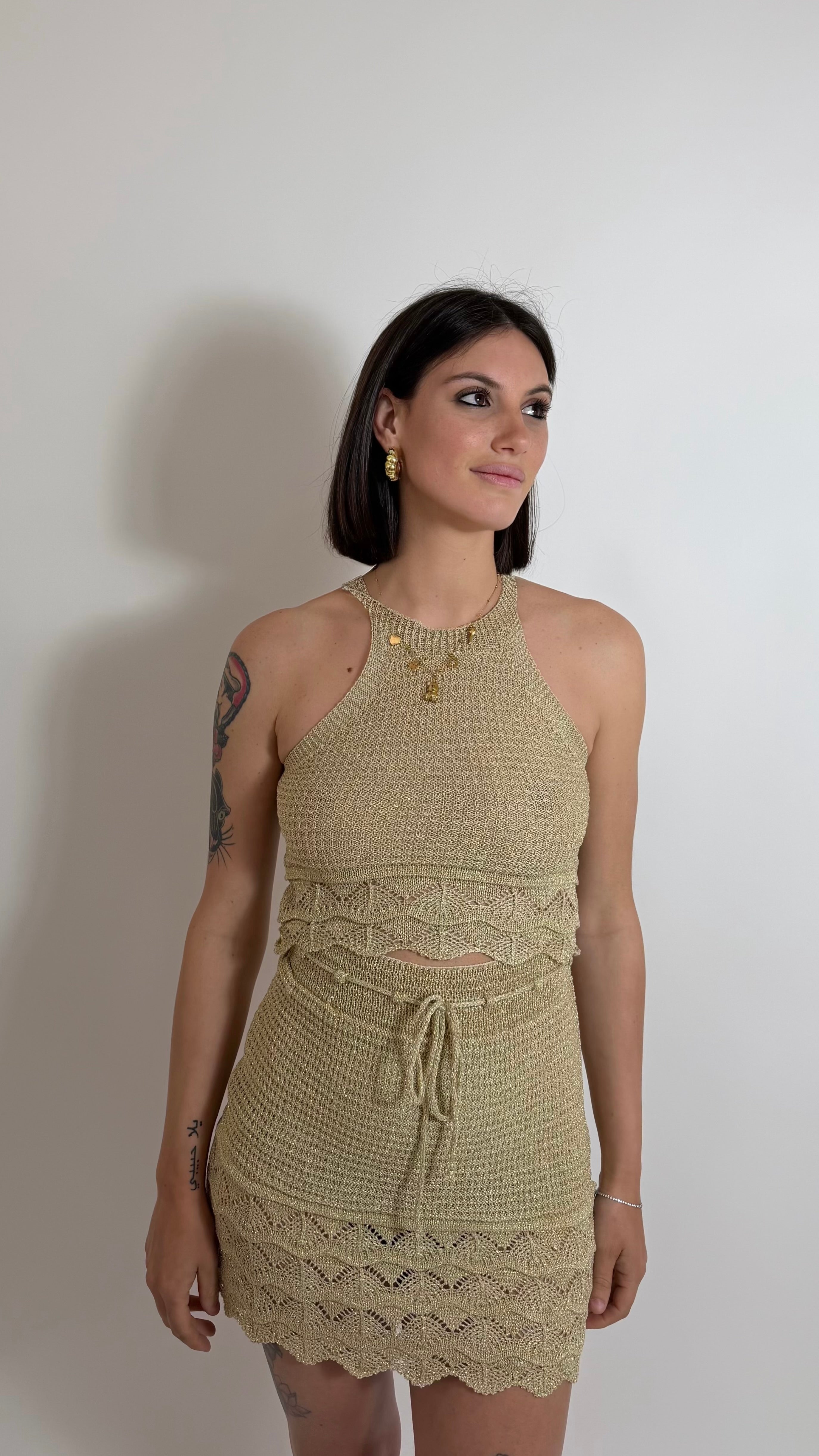 Set Crochet Lurex Oro