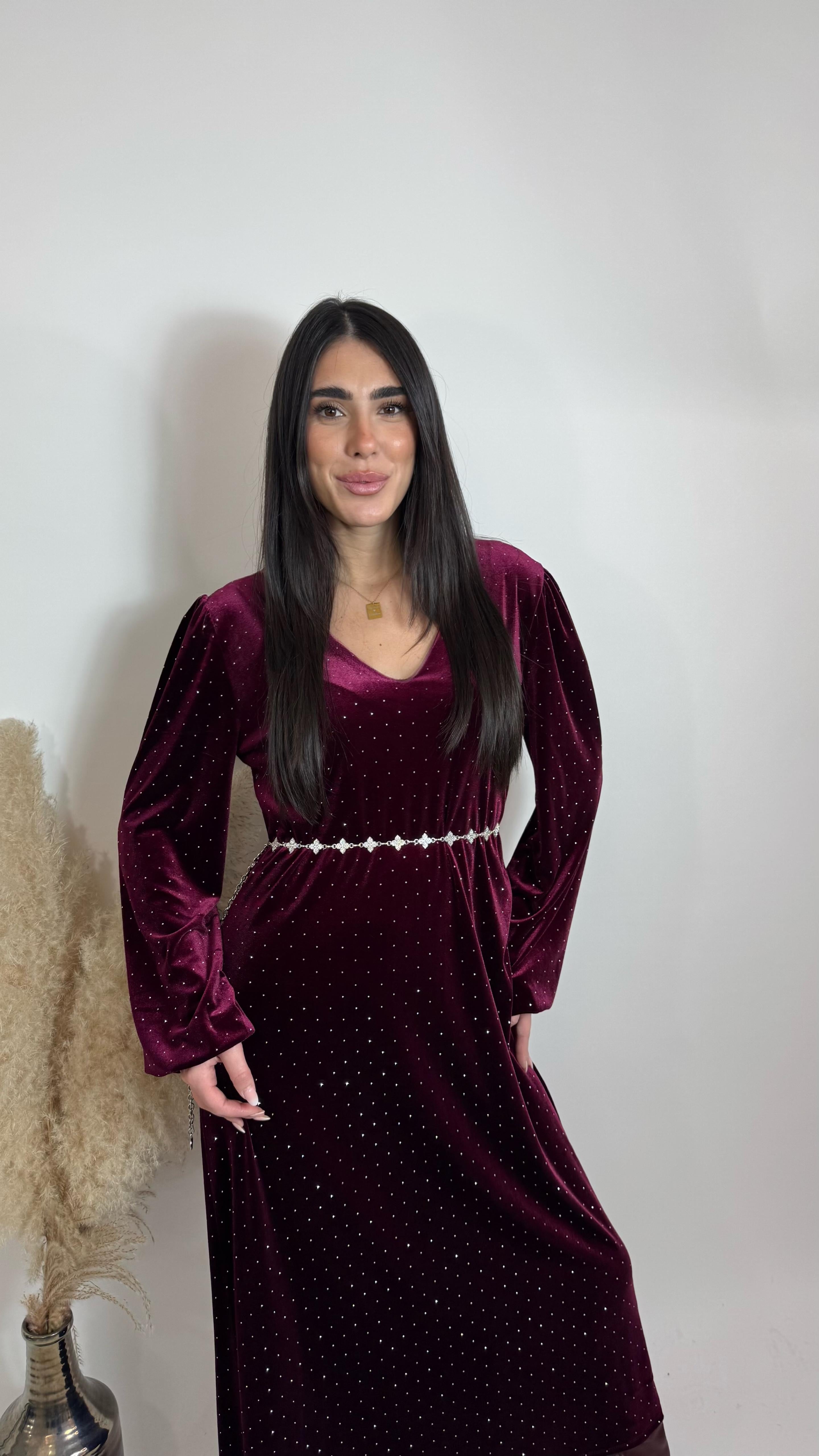 ✨Abito Velvet Sparkling Burgundy