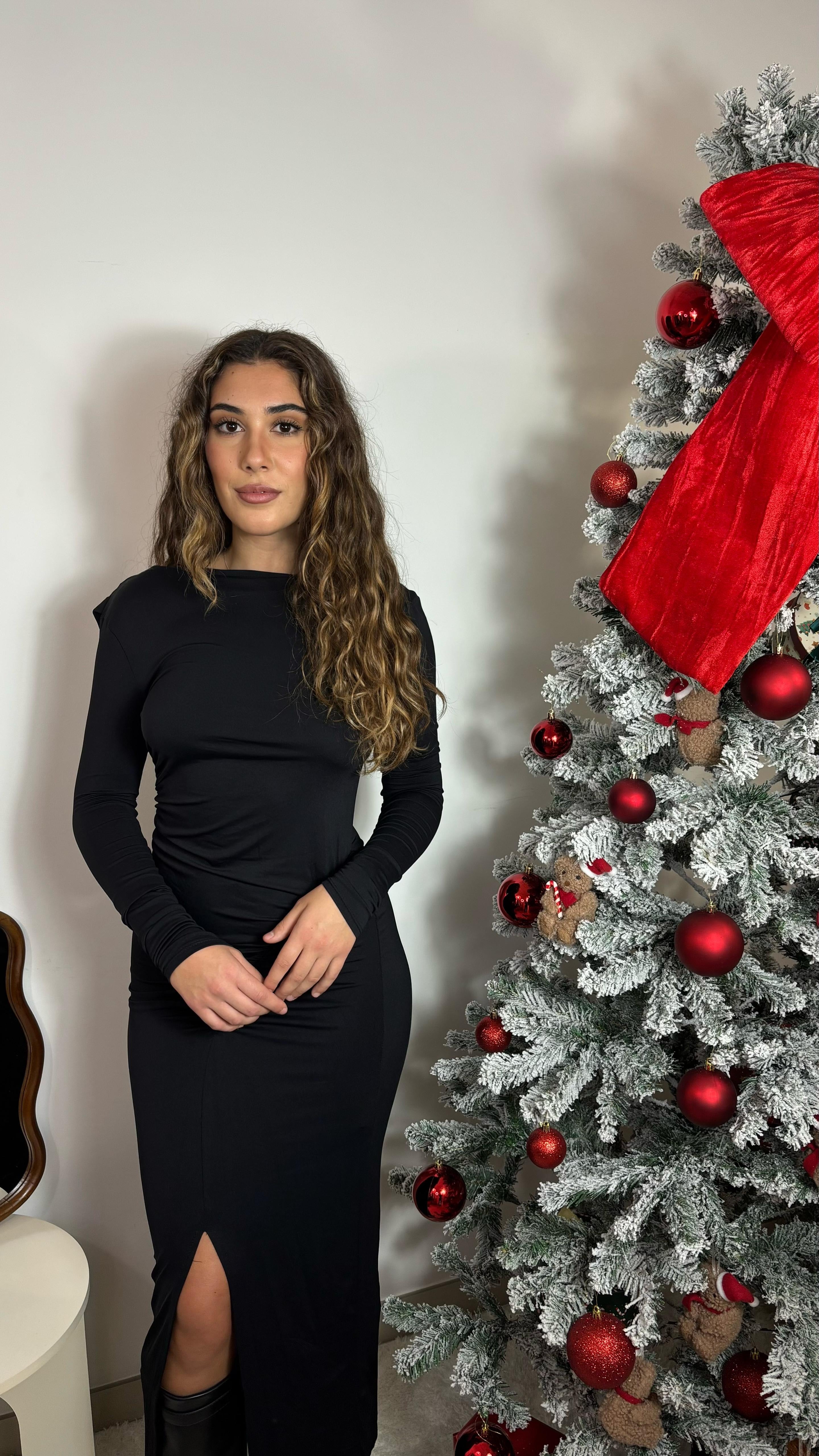 🥂Abito Draped Back Nero