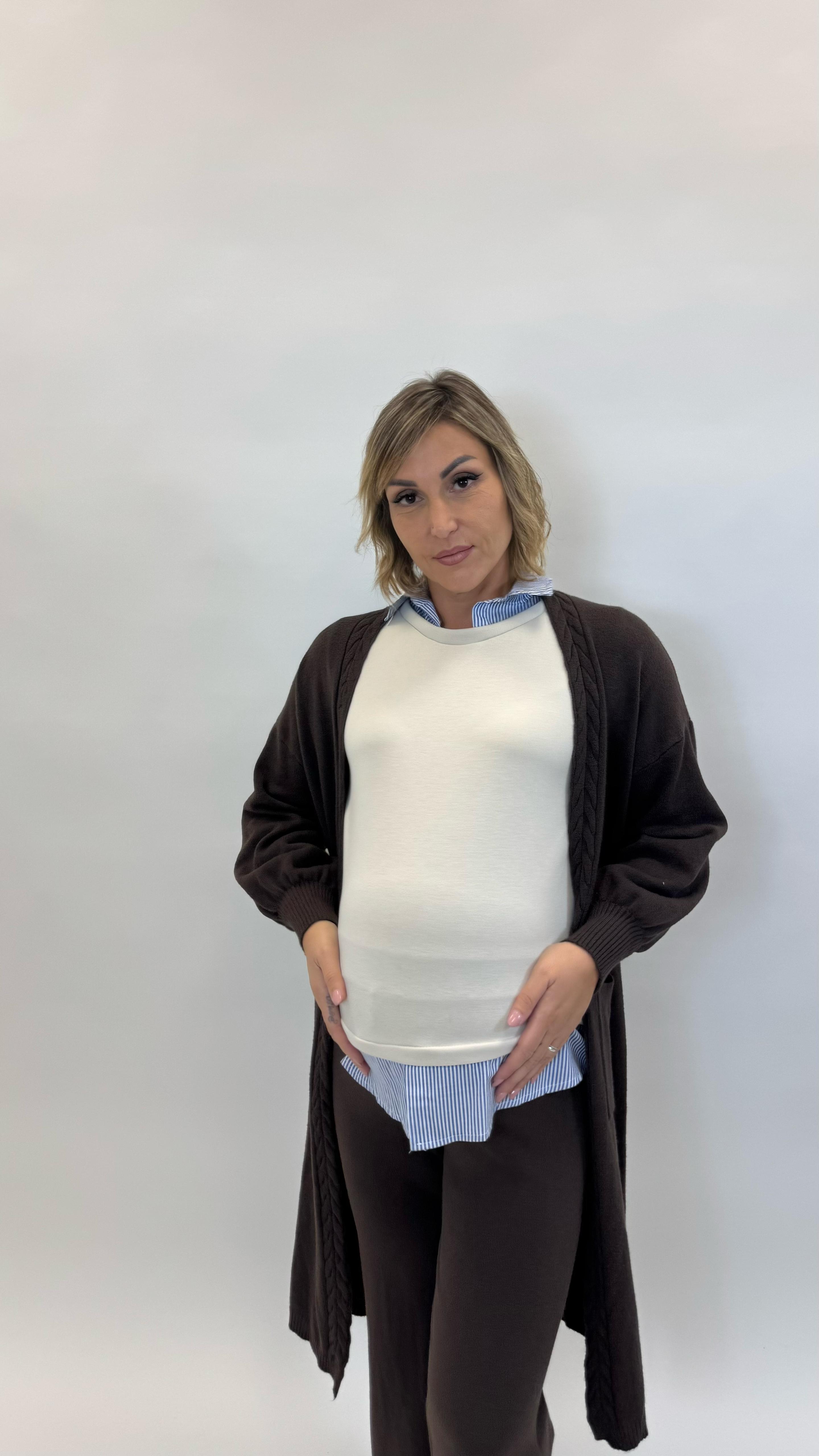 Cardigan Treccia Long Choco