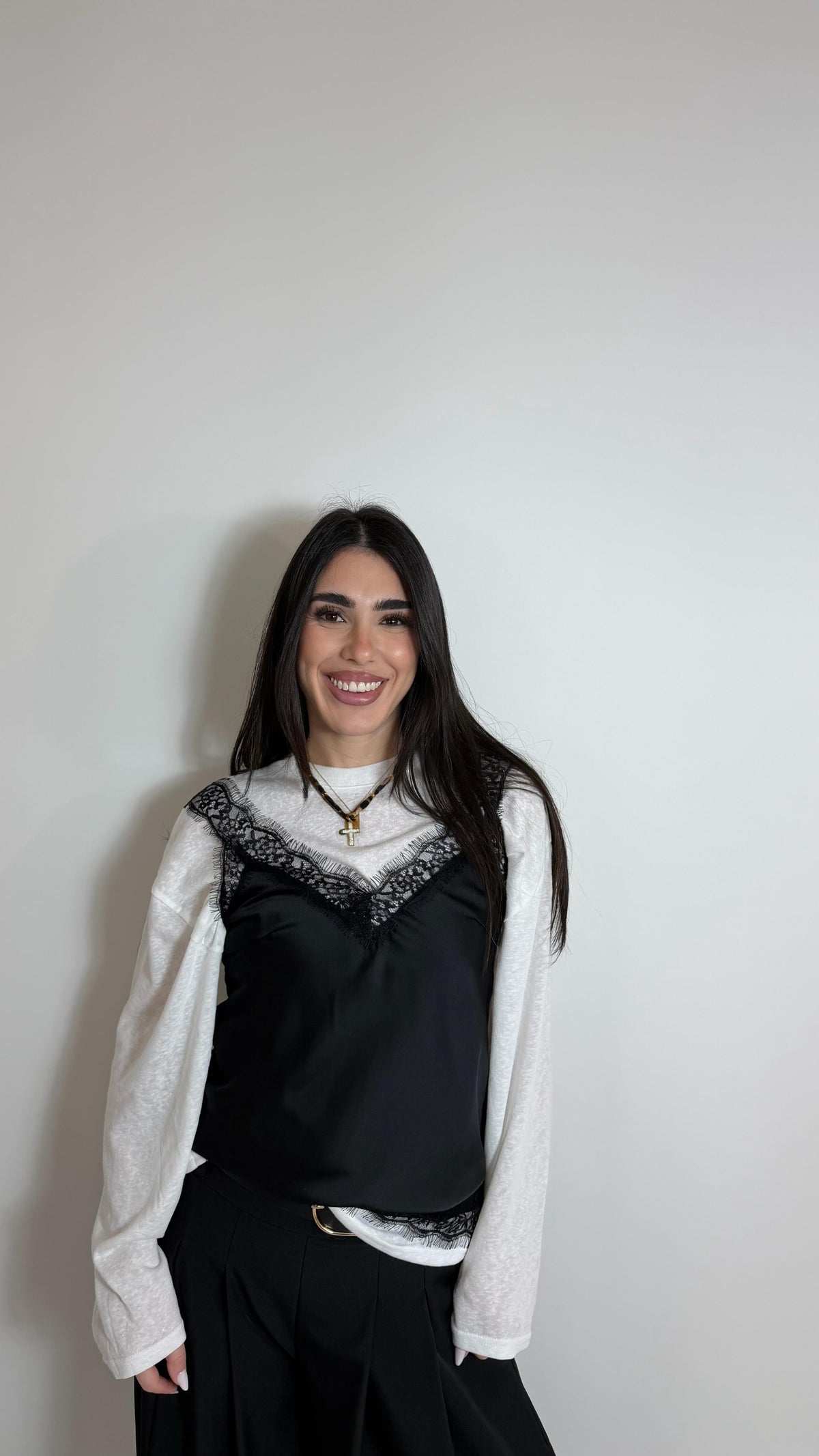 Top Silk&Lace Nero