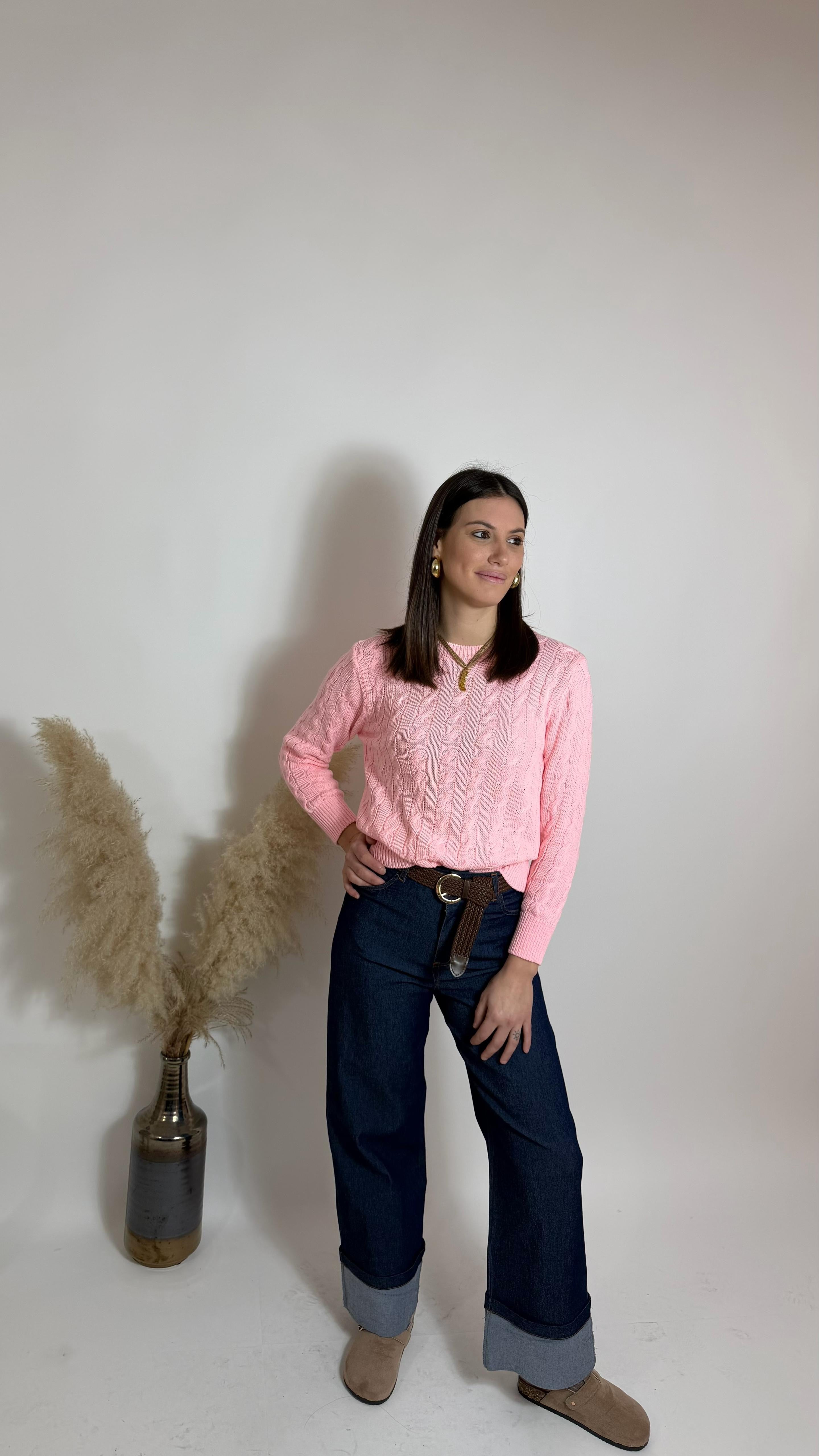 Pantalone Risvolto Chambray