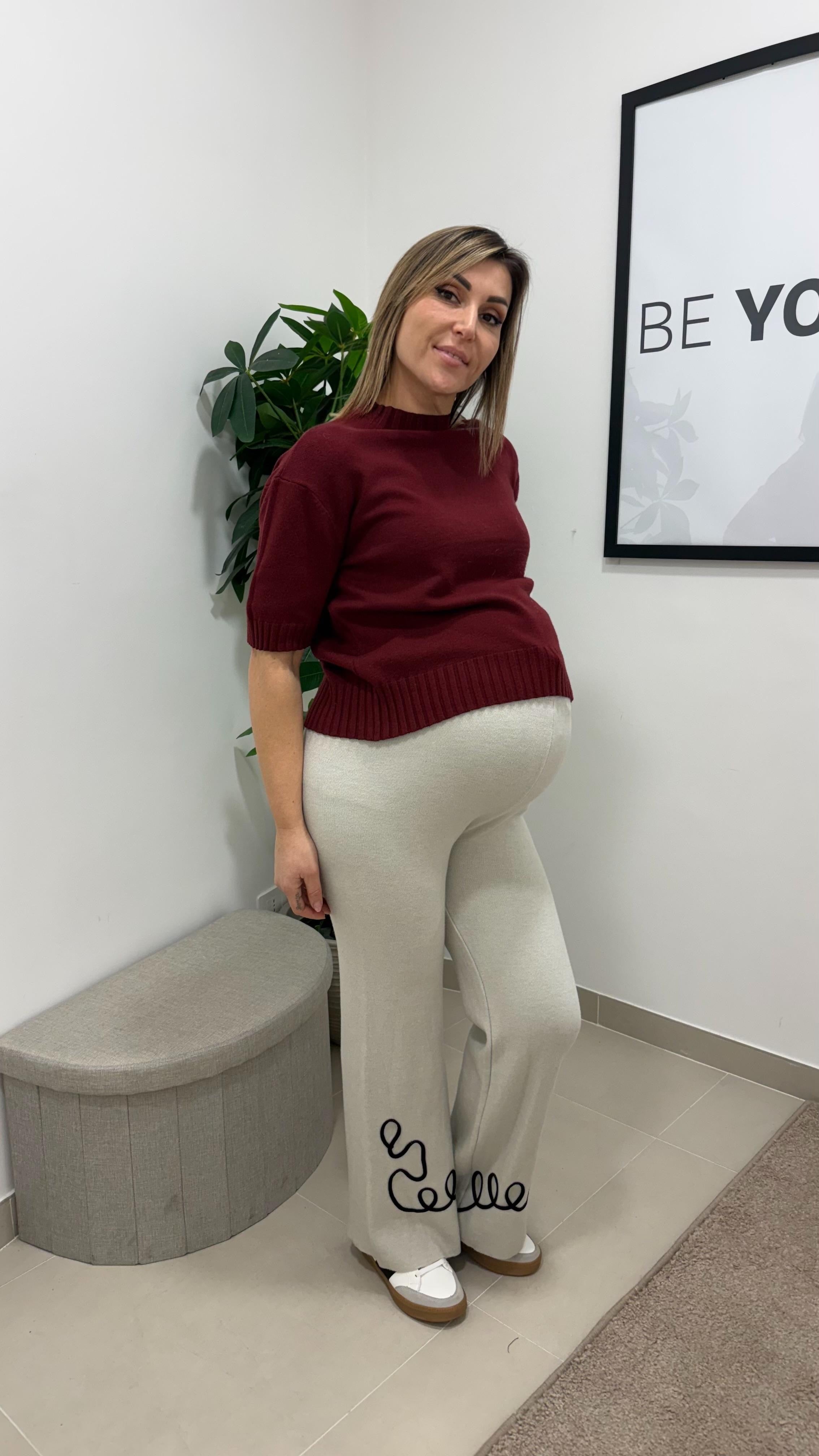 Pantalone Ricami Burro