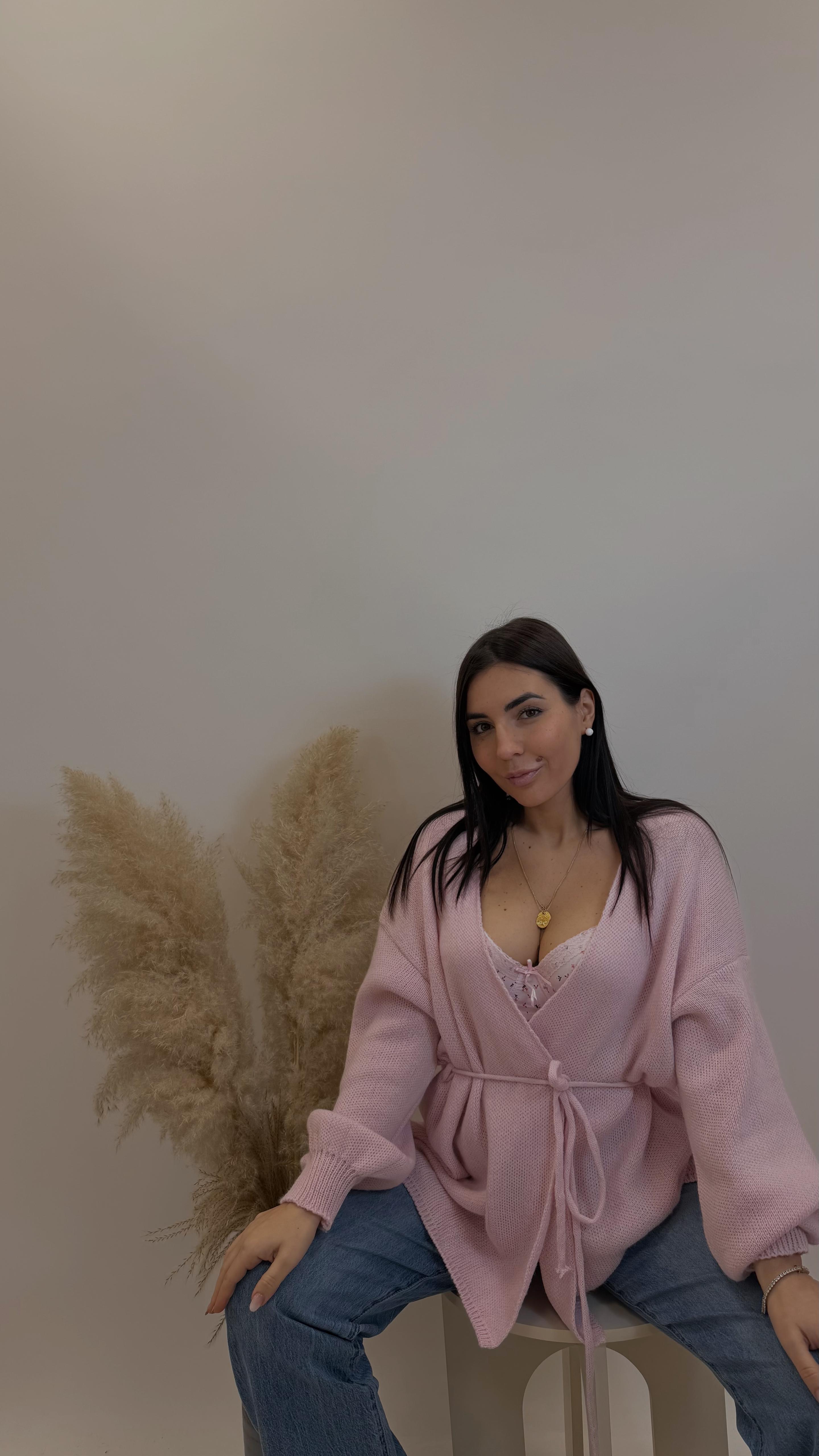 Cardigan Incrociatina Pink Soft