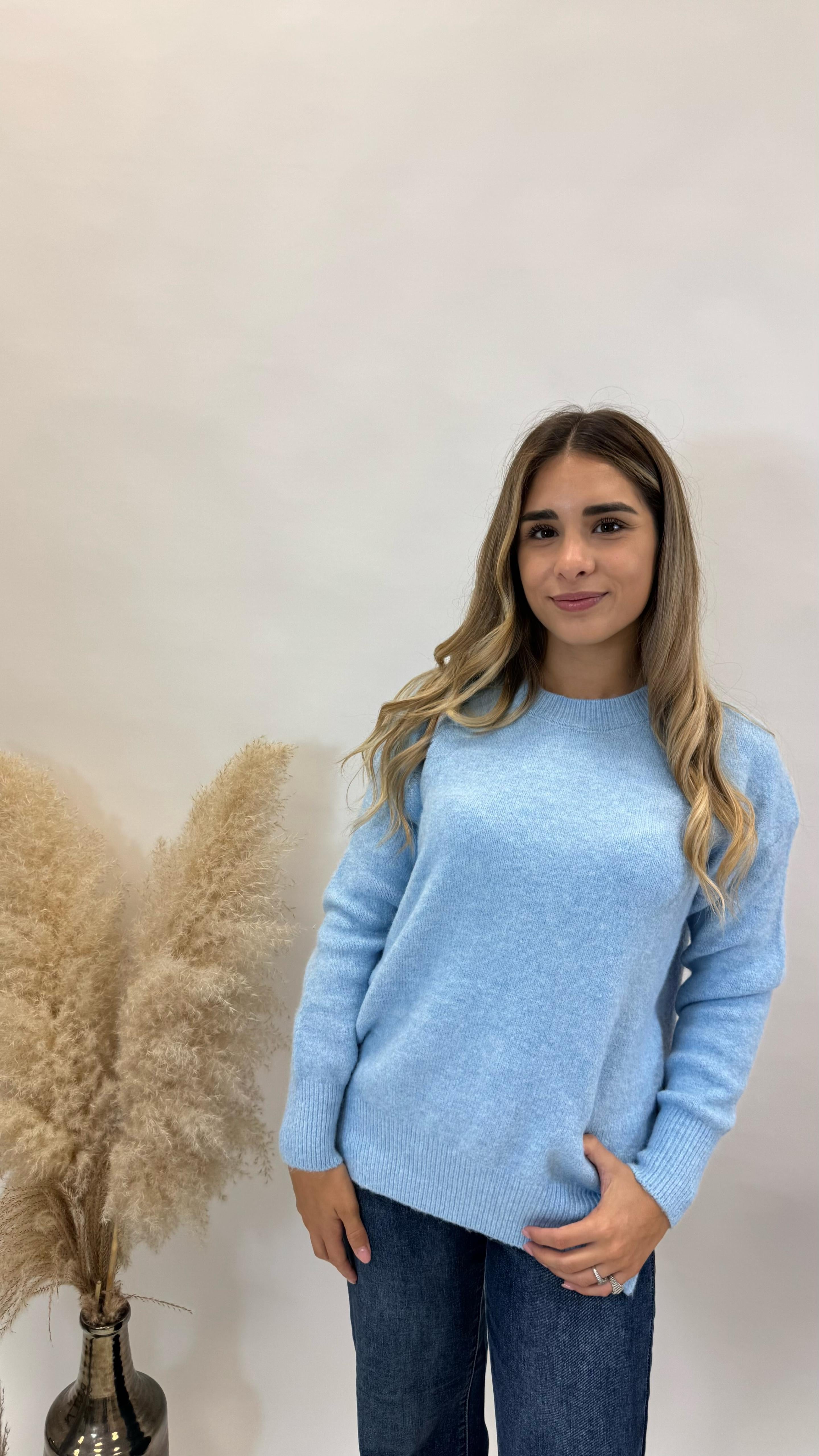 Pull Misto Mohair Celeste