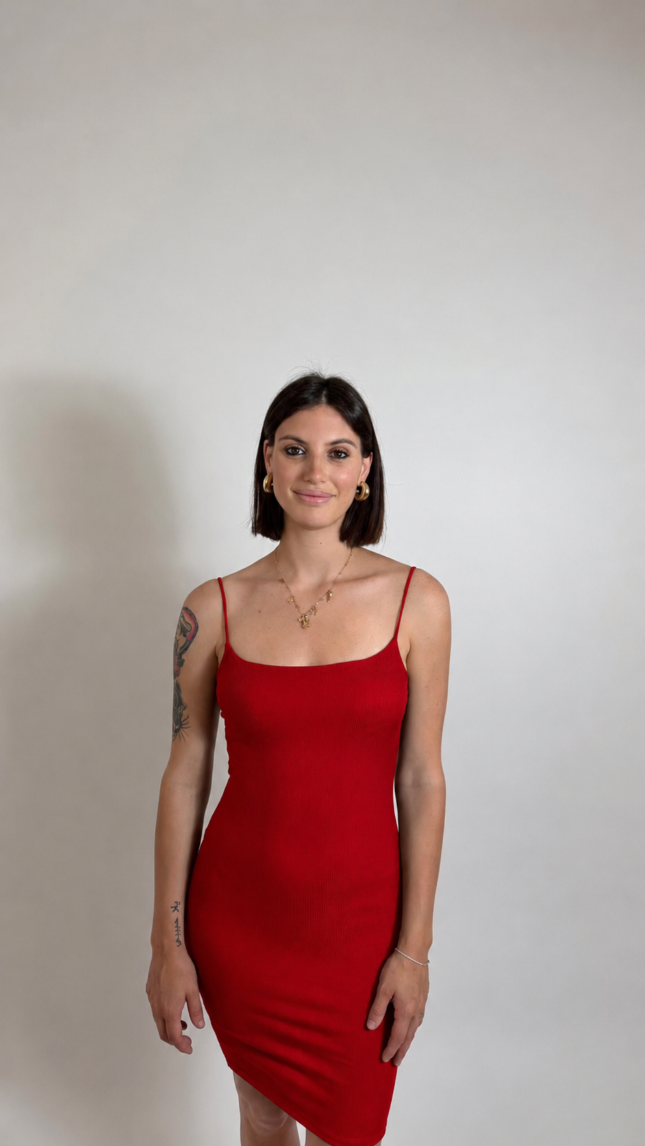 Mini Abito Basic Rosso