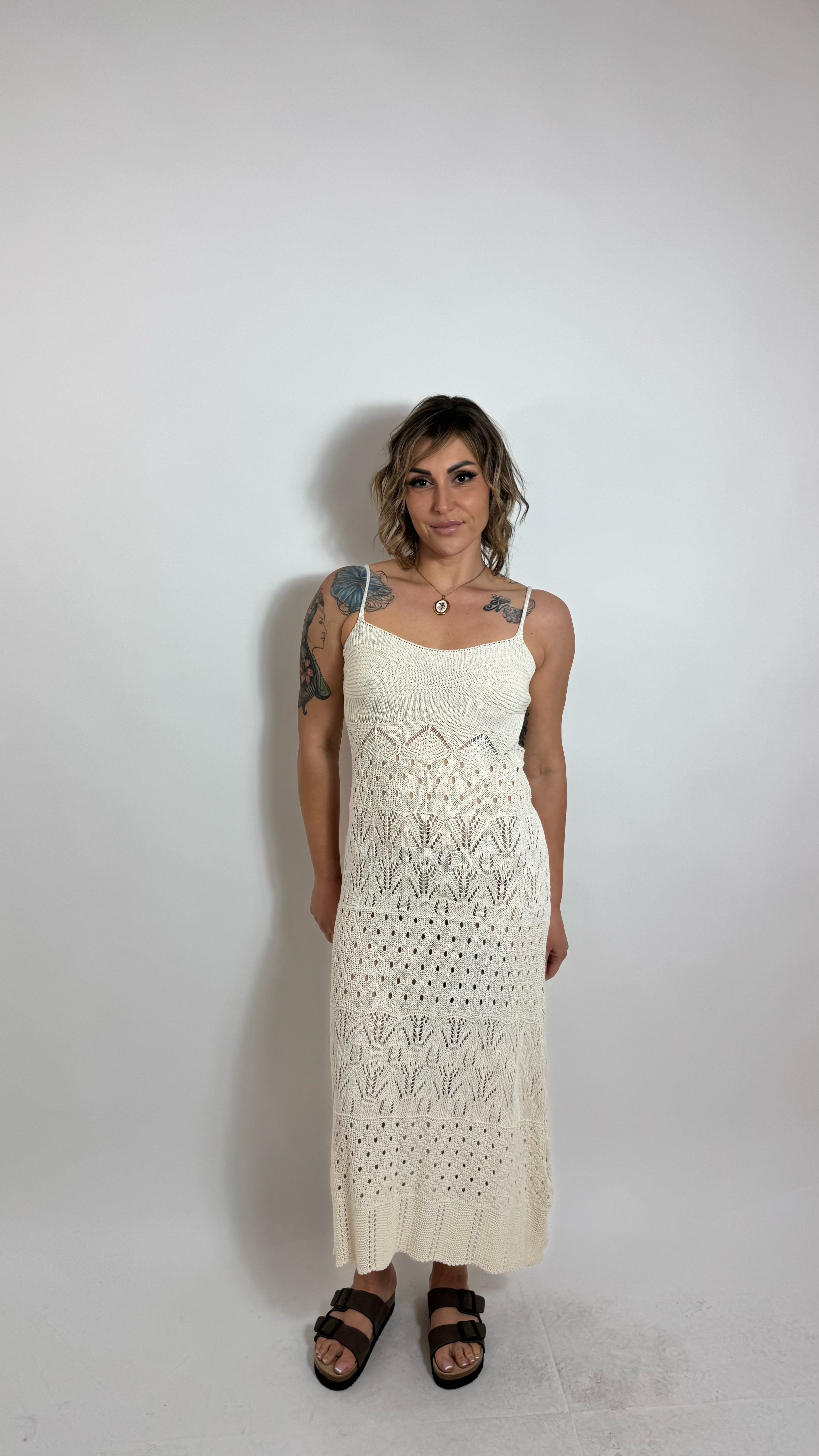 Abito Panarea Crochet Minimal Burro