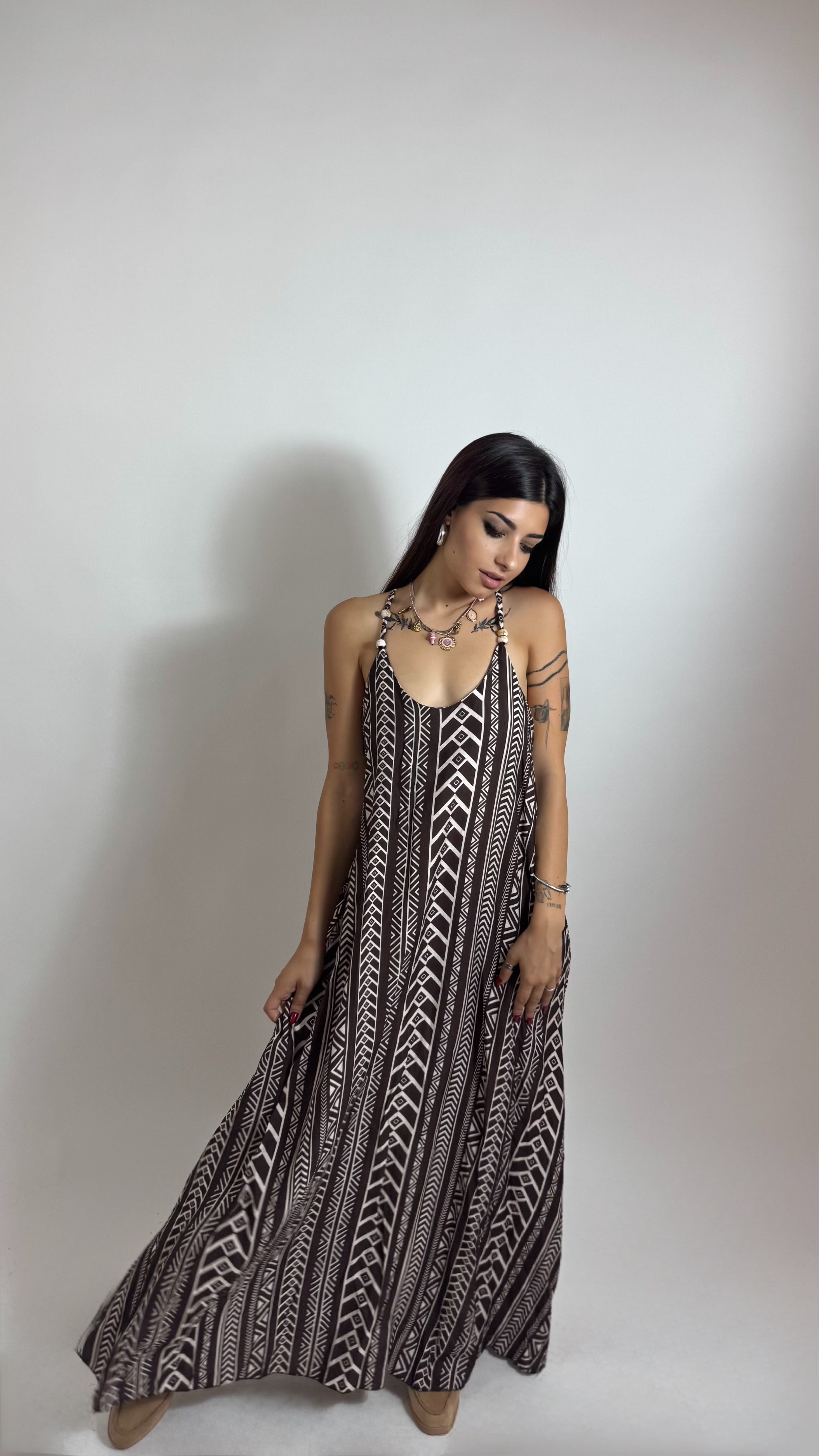 Maxi Dress Tribal Moka/Burro