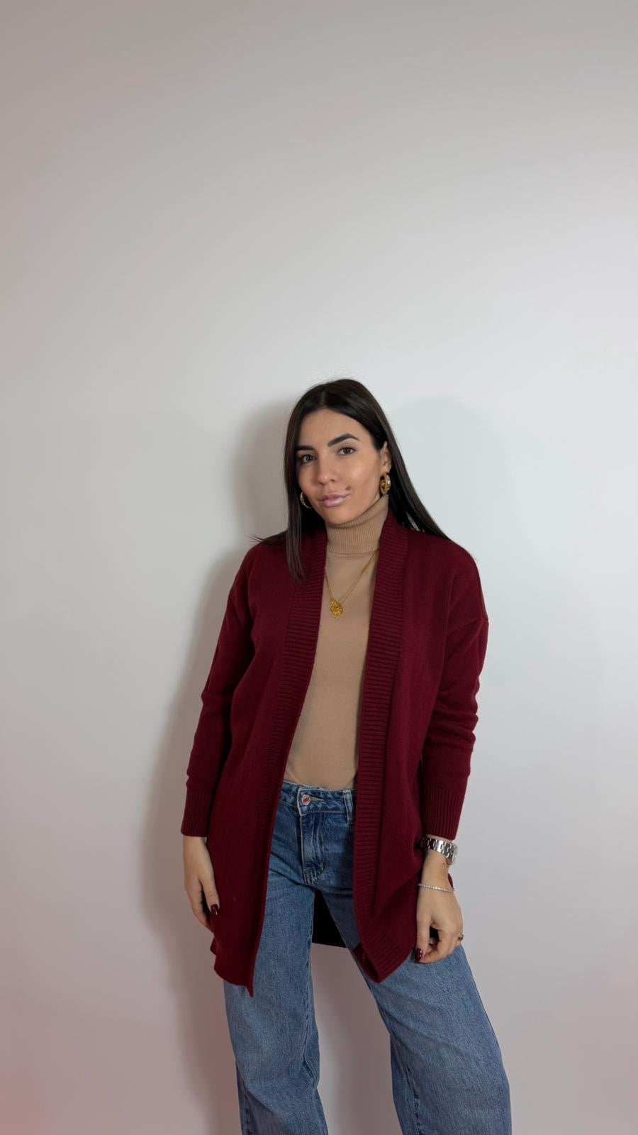 Cardigan Cannolè Top Quality Burgundy