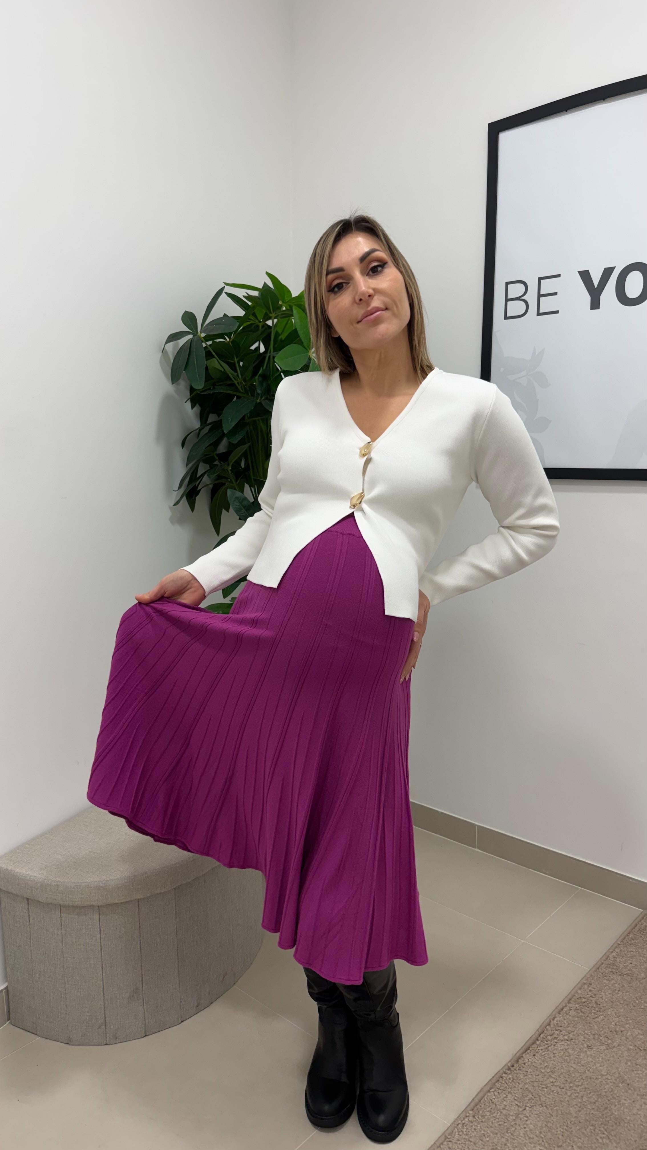 Longuette Purple Plissé