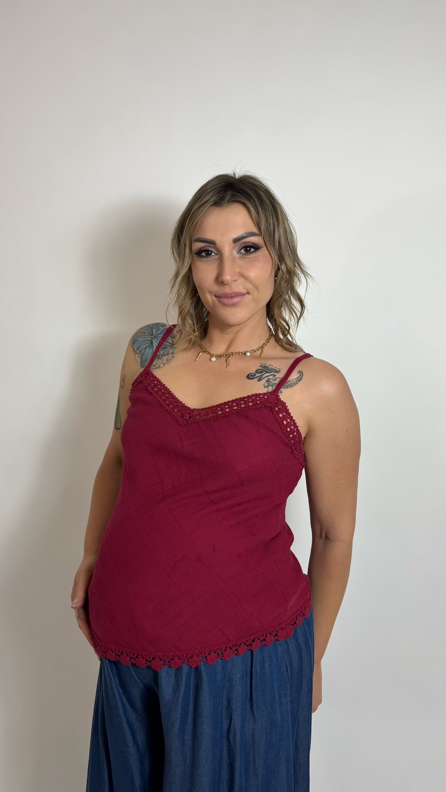 Top Crochet Rosso India