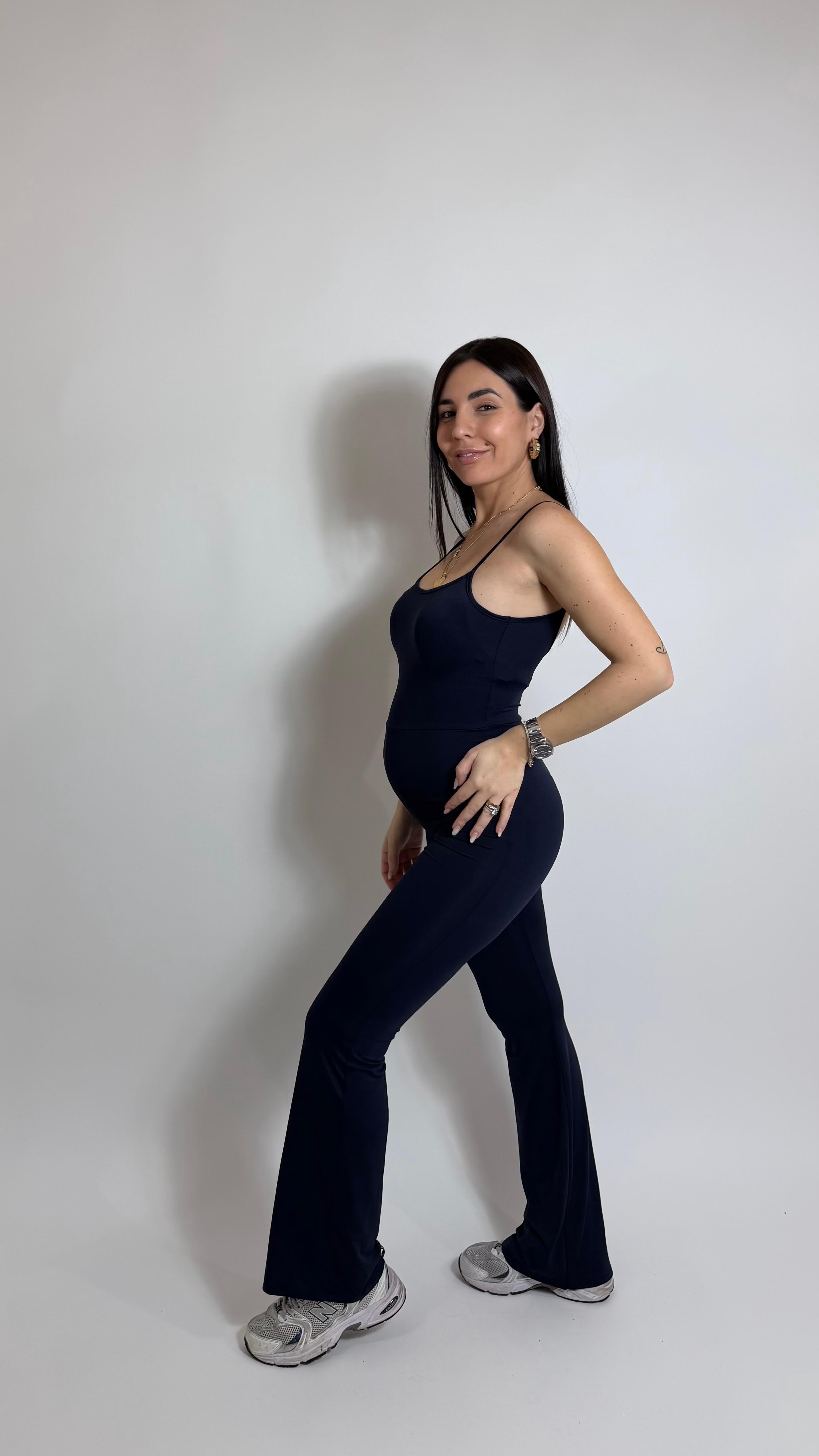 Jumpsuit Second Skin - Bretella Sottile - Flare / Blu Notte