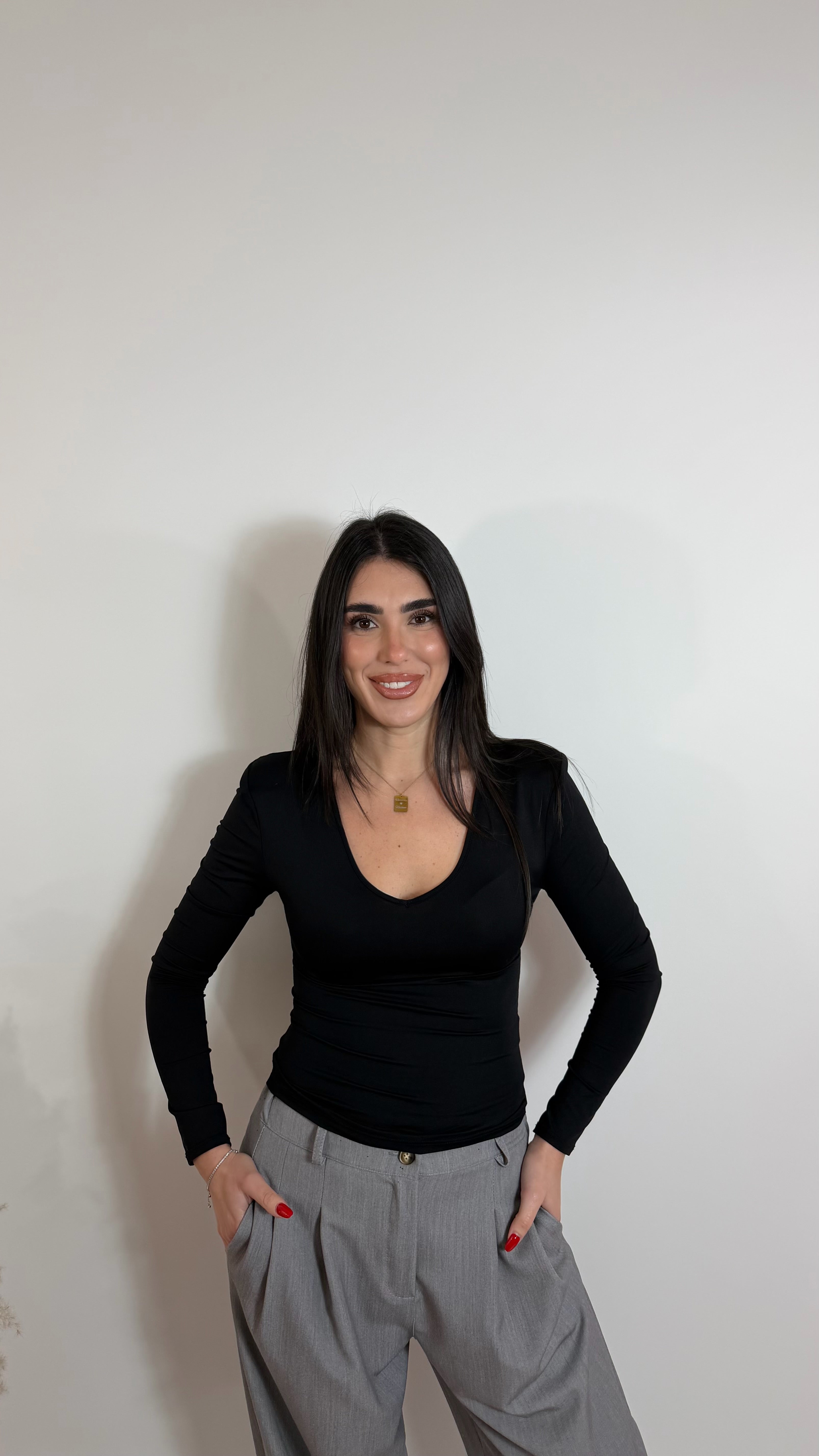 Maglia Lycra Strutturata Nera