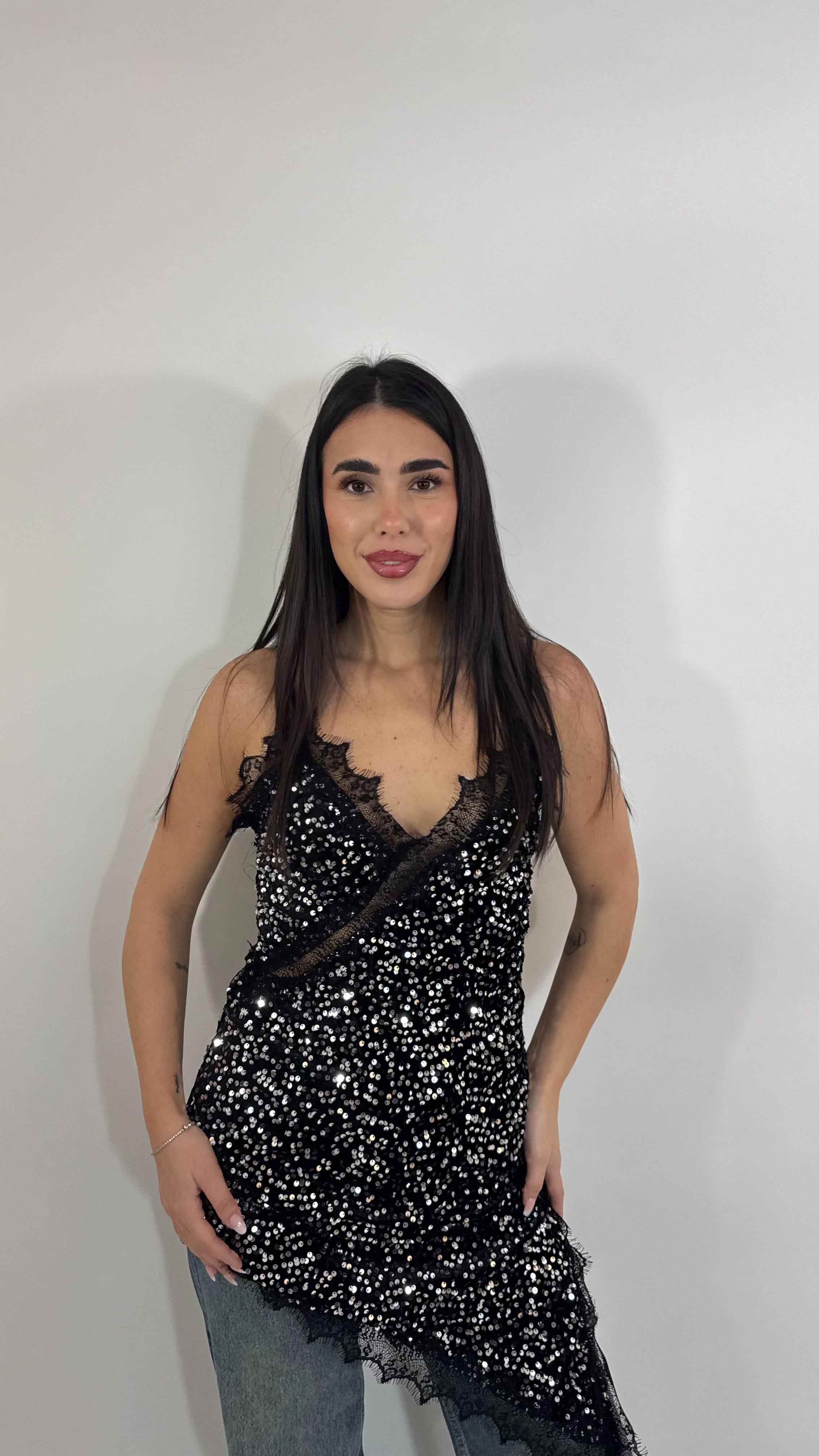 🥂Must Have Silk&Lace con Paillettes