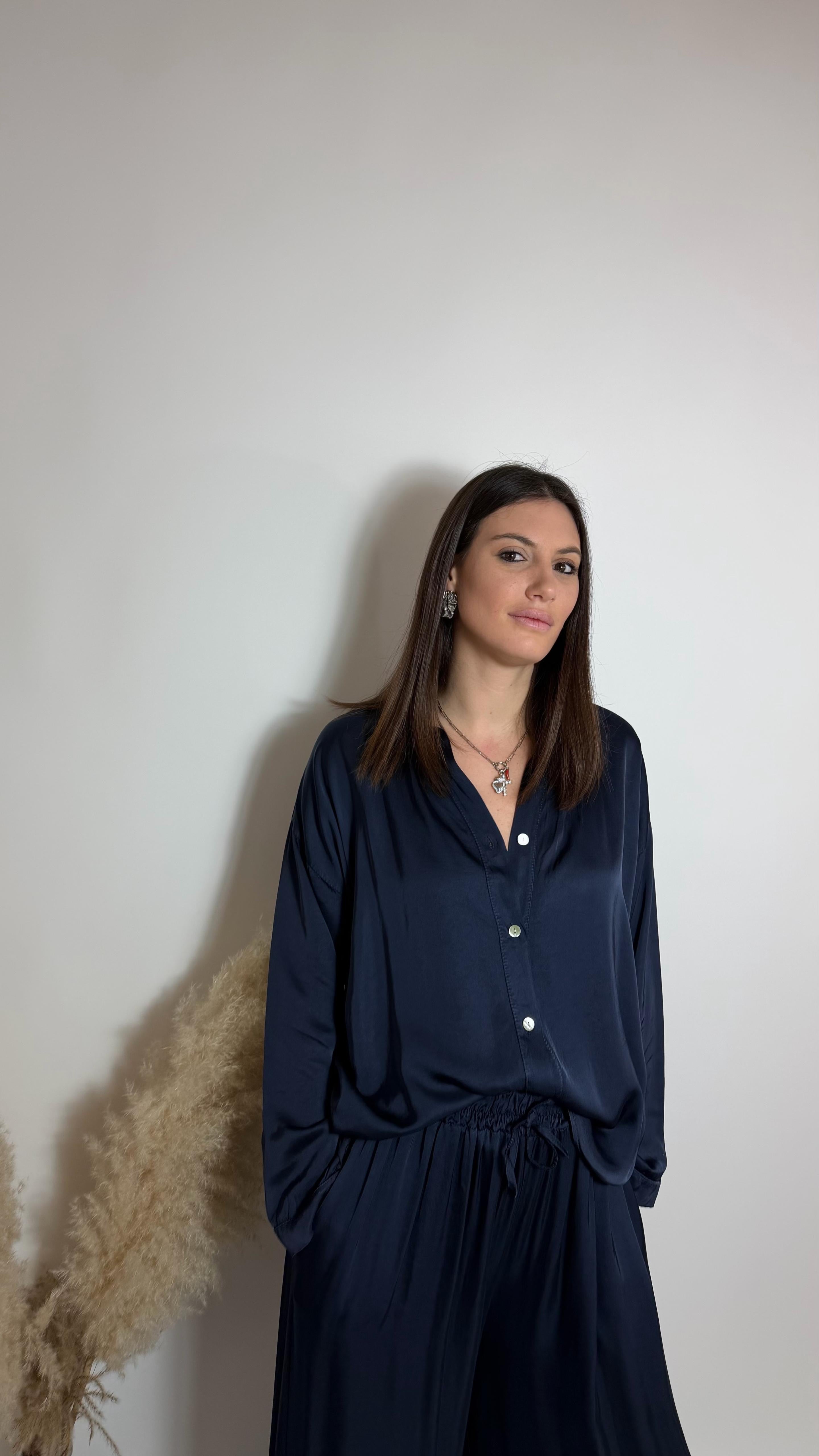 Mix & Match Set - Raso Di Viscosa - Blu Notte