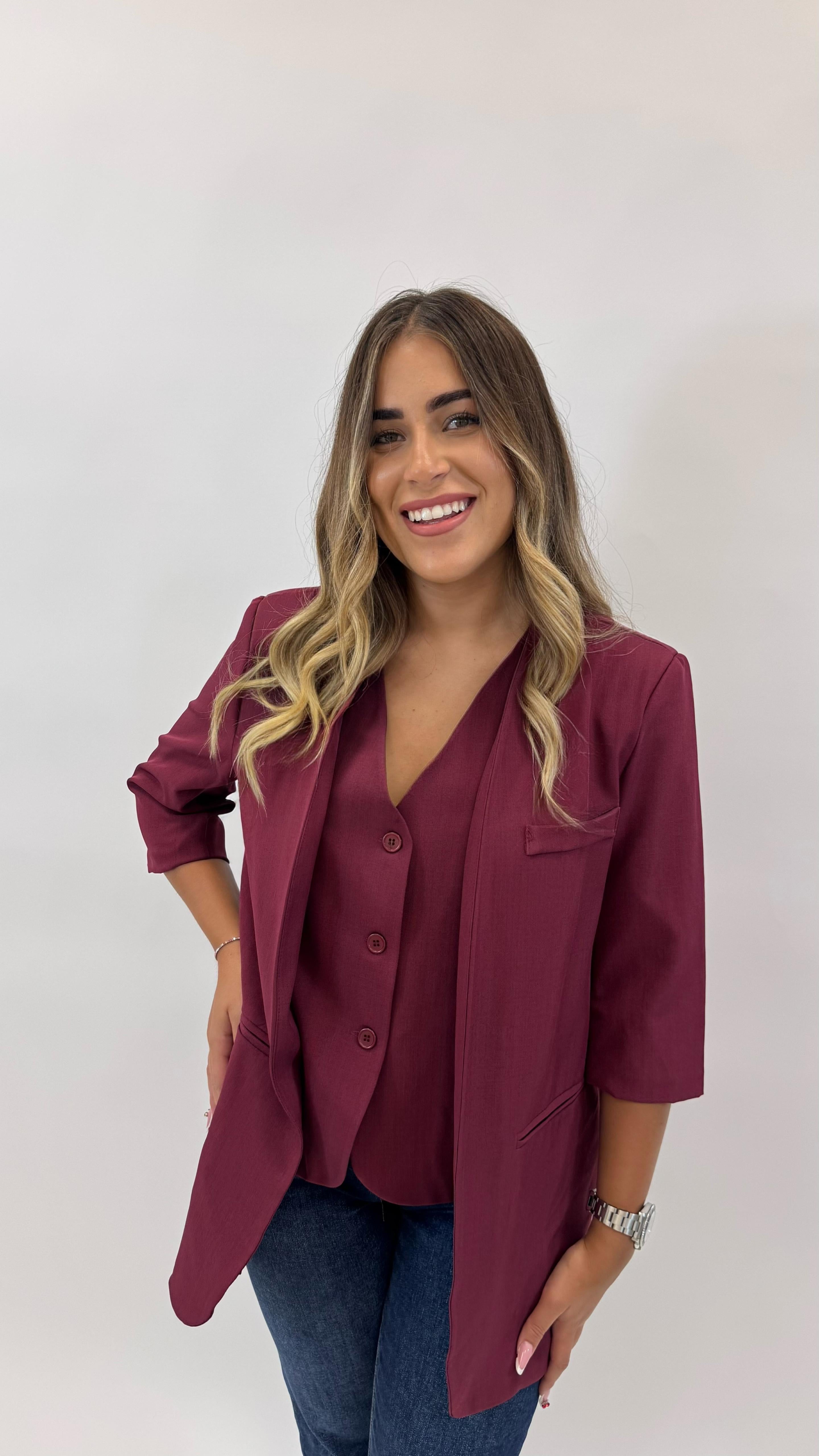 Giacca Old Money Burgundy