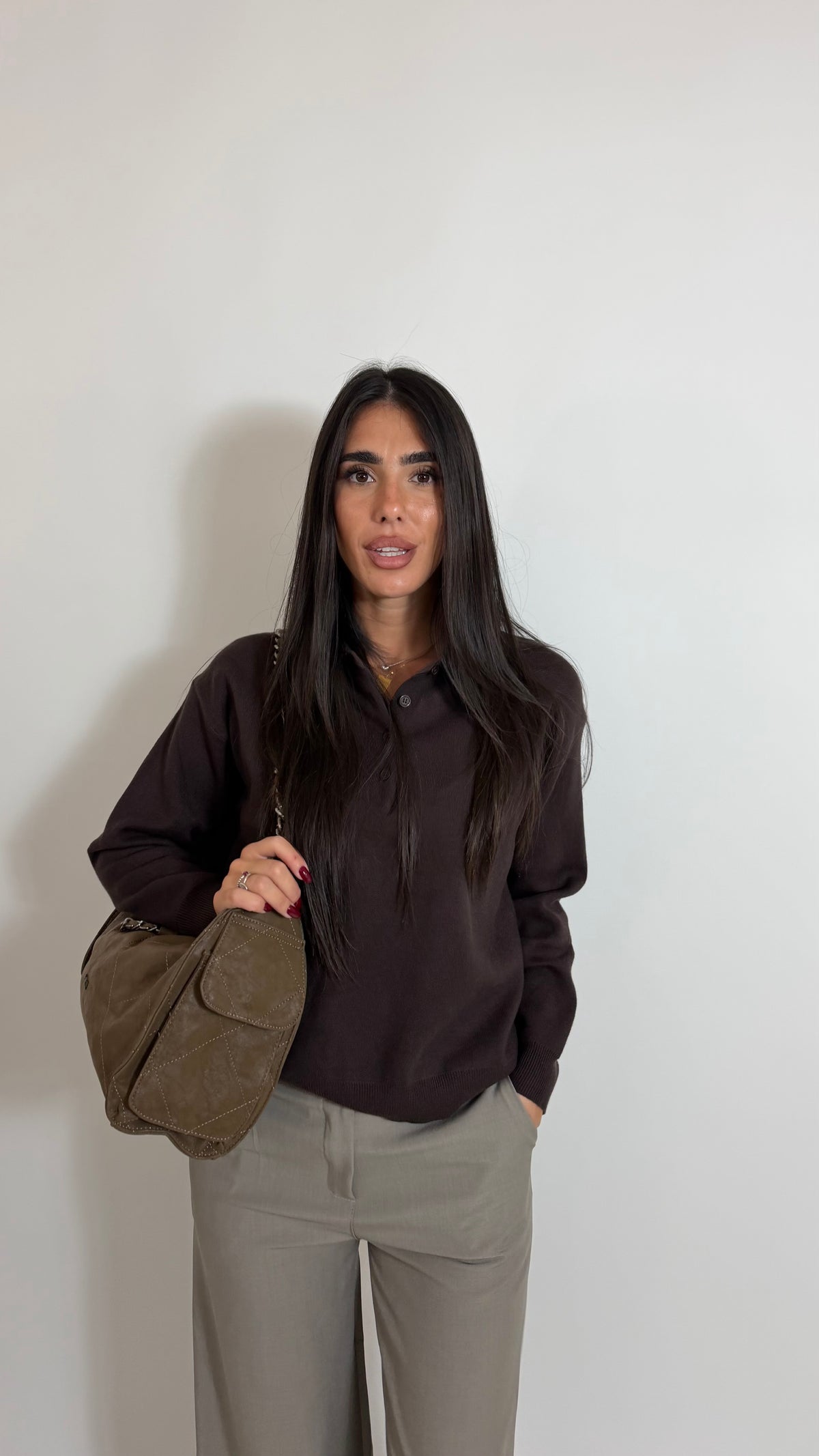 Pantalone Tailored Wide Leg Ecru