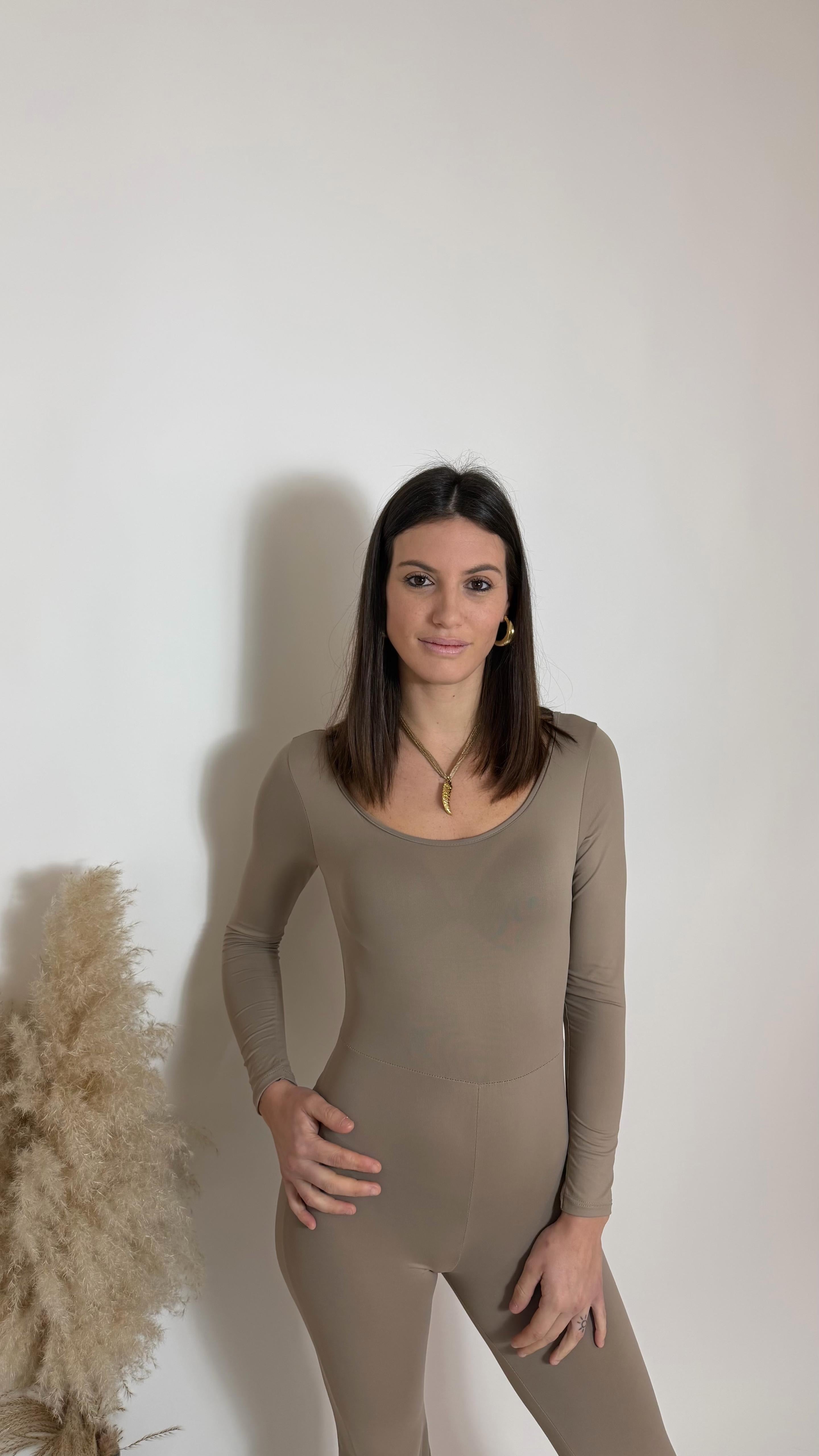 Jumpsuit Second Skin - Flare / Taupe