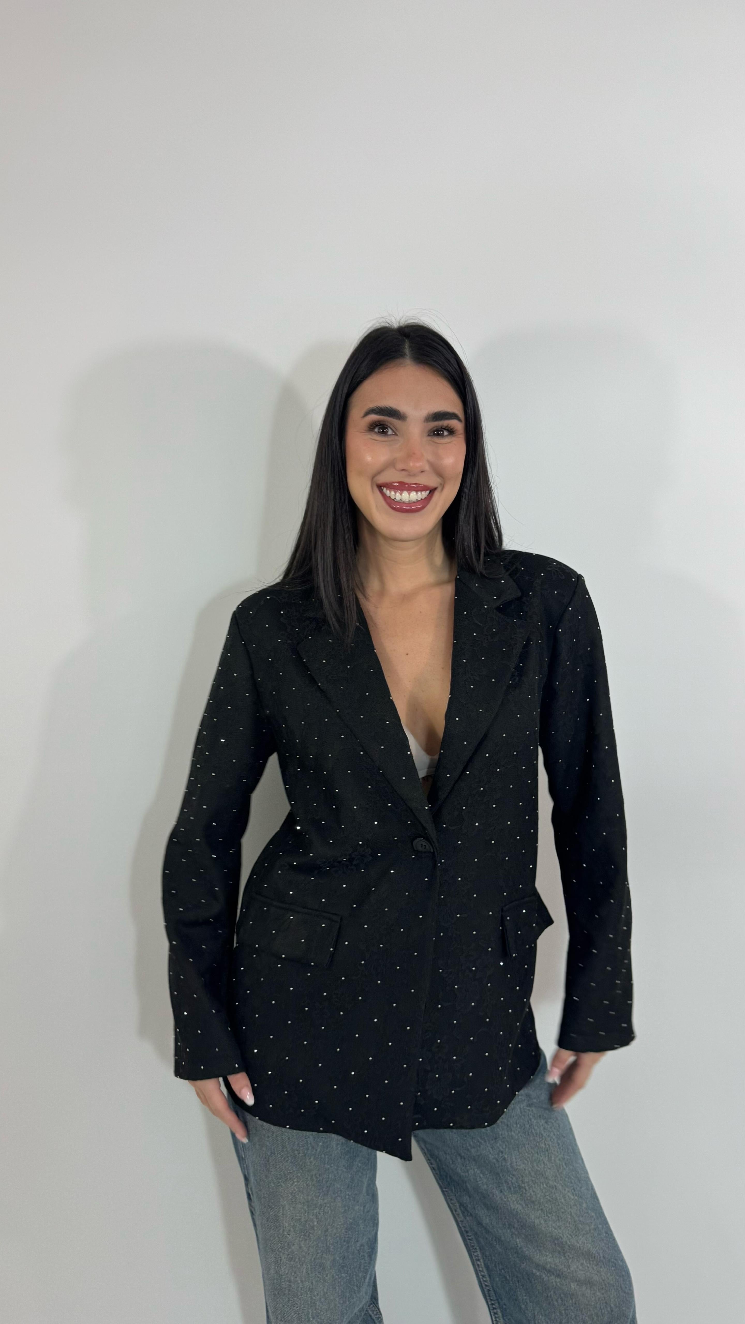 🥂Giacca Lace Sparkling Nera