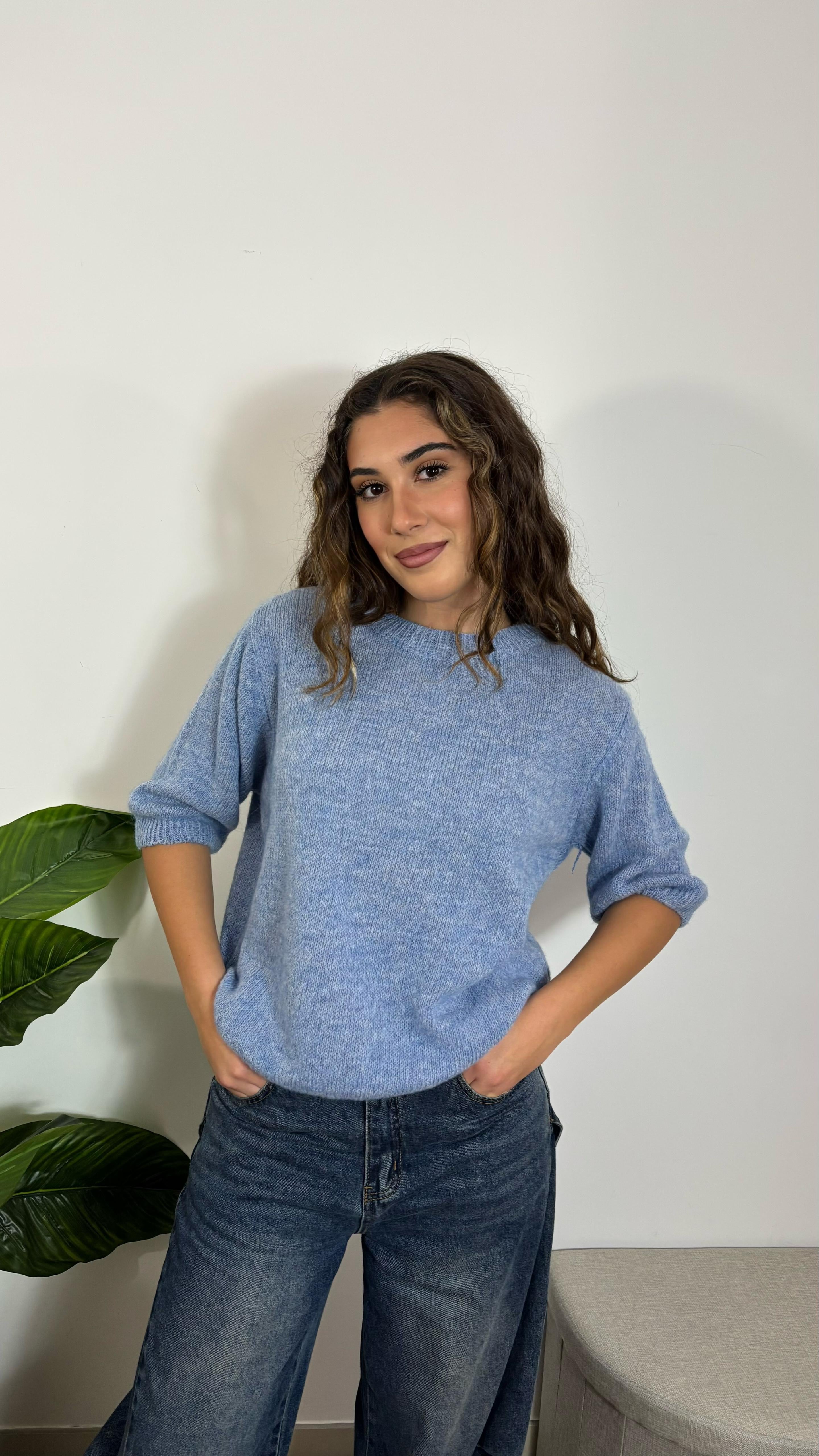 Pull 3/4 Extrasoffice Azzurro