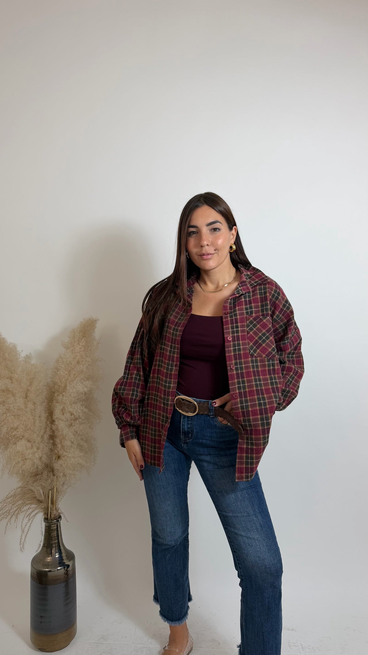 Camicia Check Rosso India